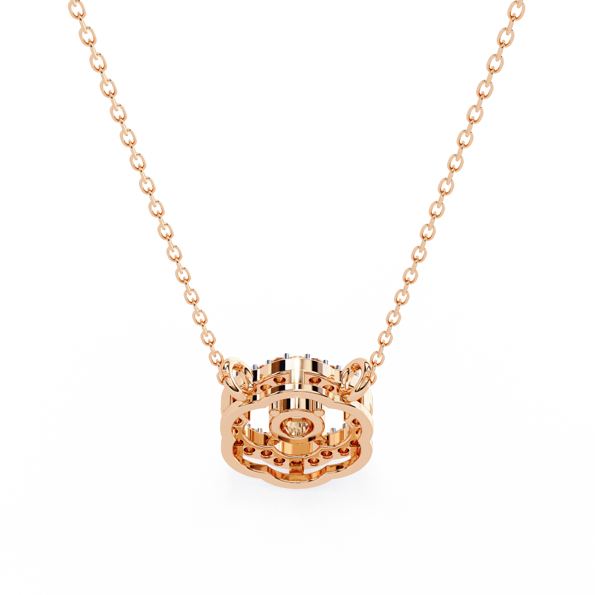 Elegant 0.31ct EF/VS Round Shape Lab-Grown Diamond Halo Pendant Necklace