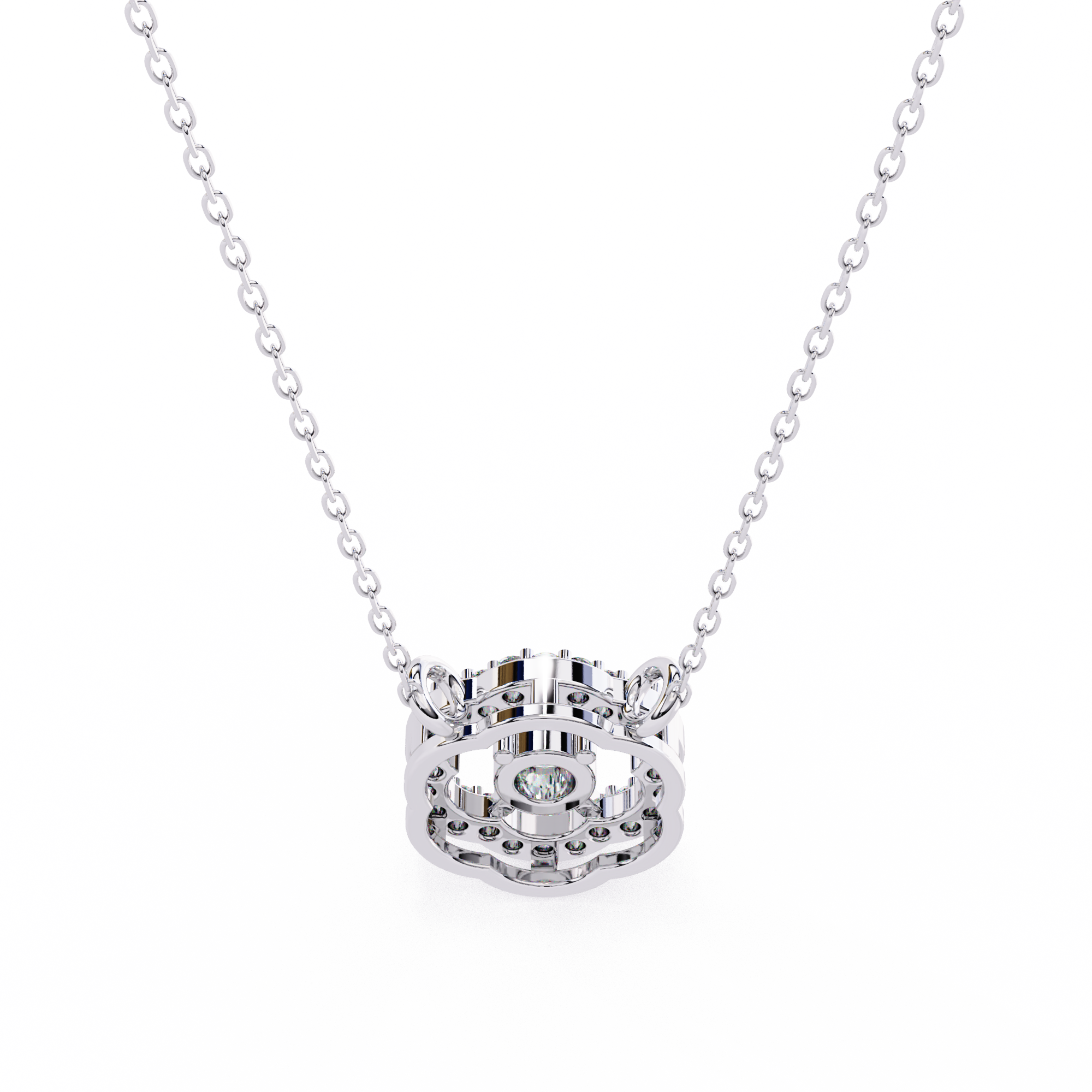 Solitairekart 0.31ct Natural Diamond Bloom Halo Pendant-HI Color, VS-SI Clarity