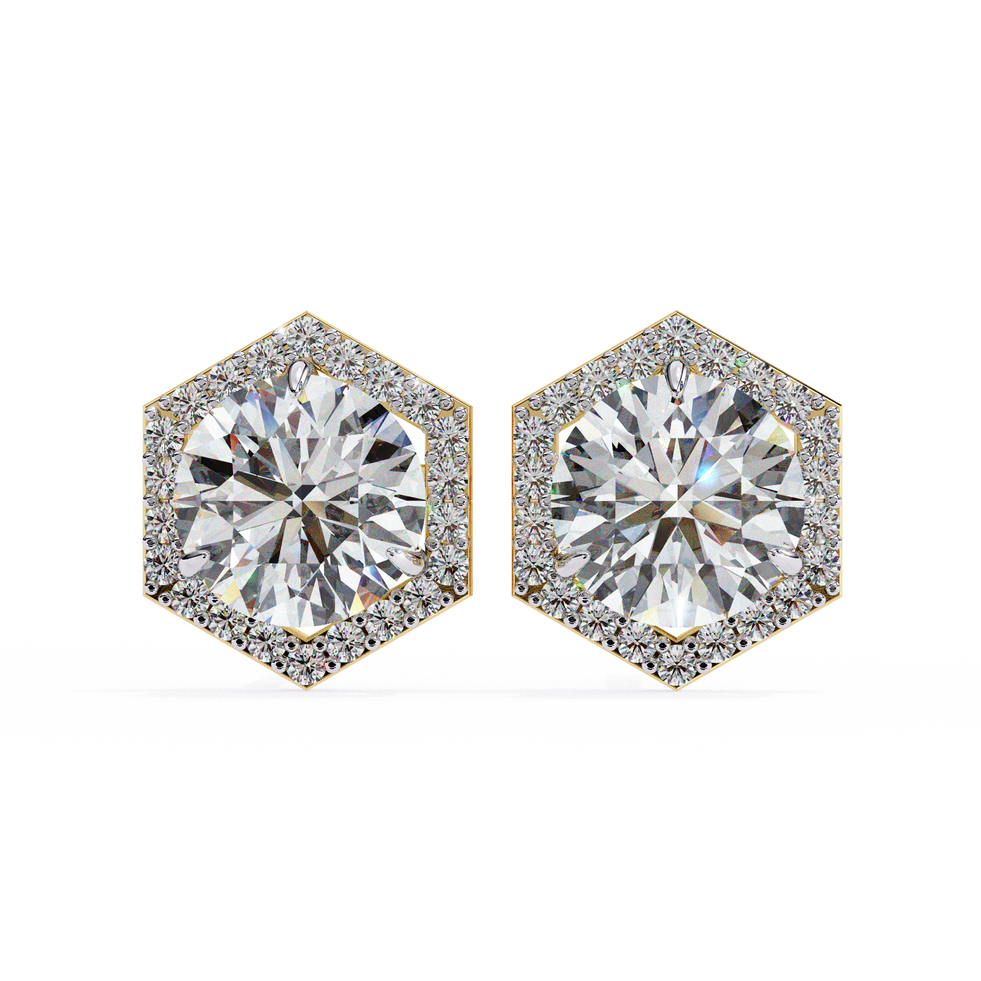 Pure Radiance 2.1 Carat Round Shape Halo Lab Grown Diamond Stud Earrings