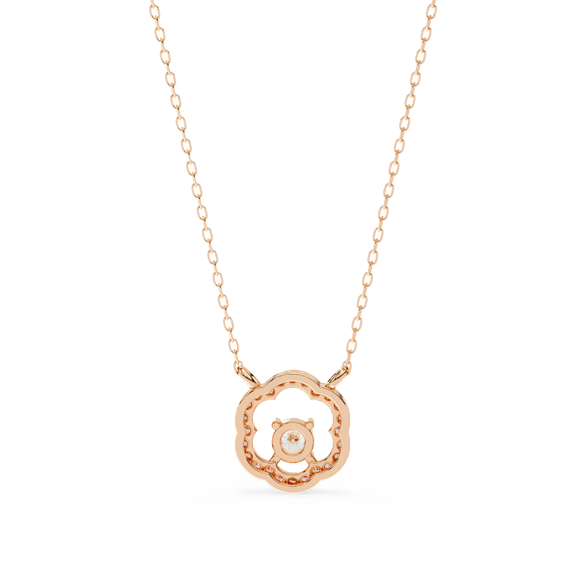 Elegant 0.31ct EF/VS Round Shape Lab-Grown Diamond Halo Pendant Necklace