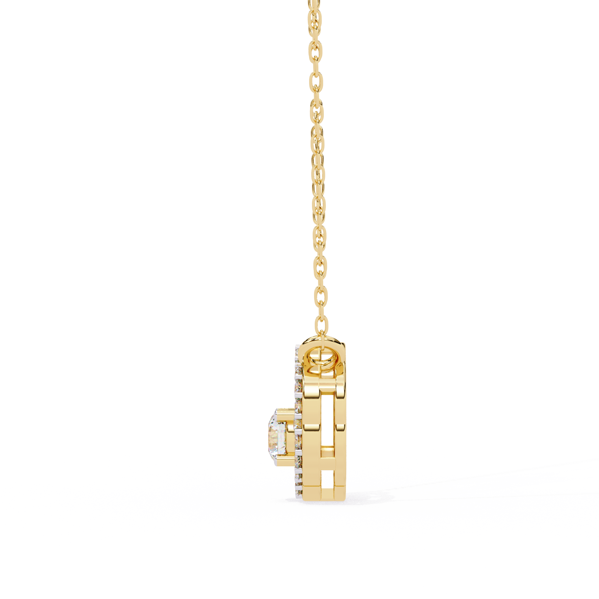 Elegant 0.31ct EF/VS Round Shape Lab-Grown Diamond Halo Pendant Necklace
