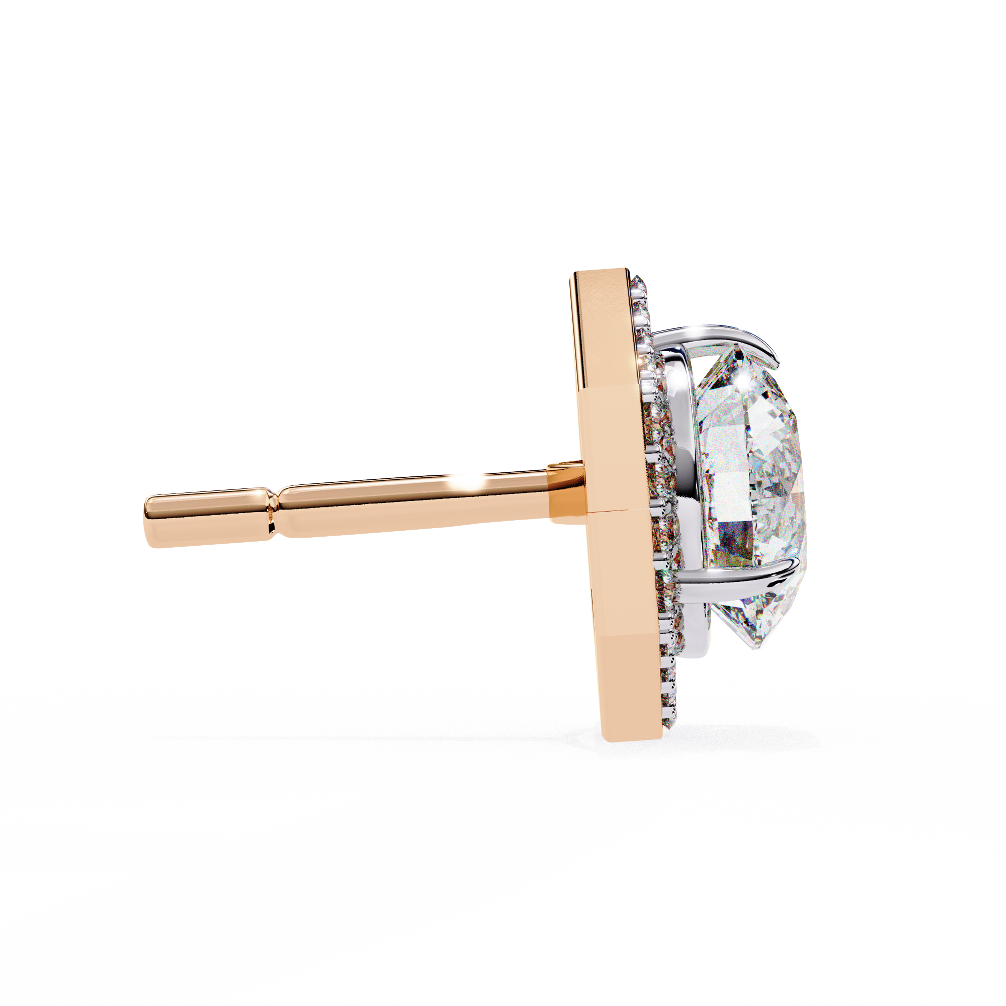 Pure Radiance 2.1 Carat Round Shape Halo Lab Grown Diamond Stud Earrings