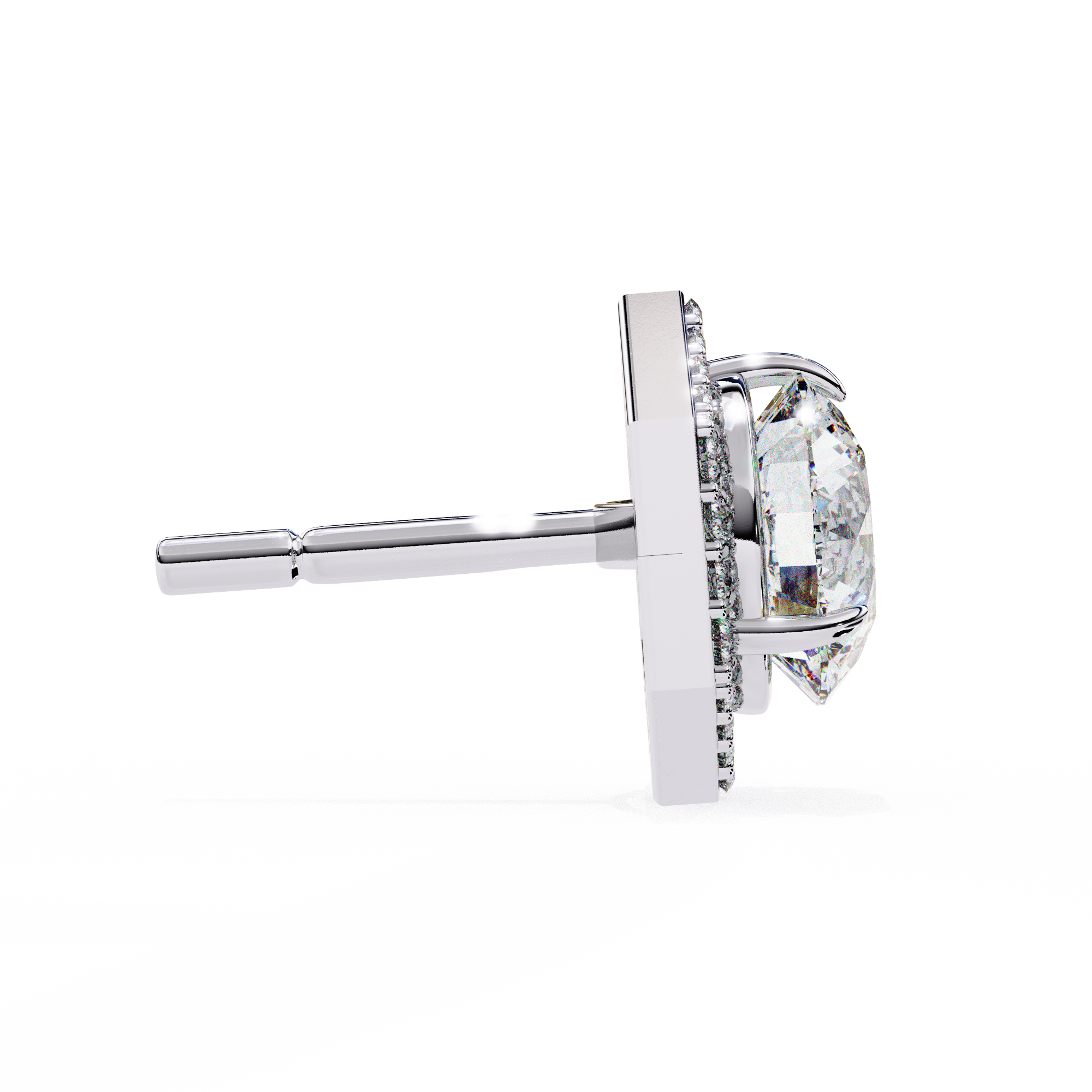 Pure Radiance 2.1 Carat Round Shape Halo Lab Grown Diamond Stud Earrings