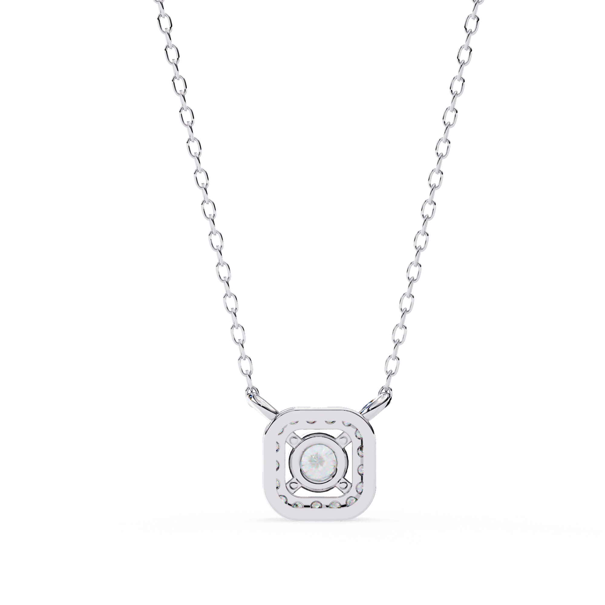 Elegant 0.30ct EF/VS Round Shape Lab-Grown Diamond Halo Pendant Necklace