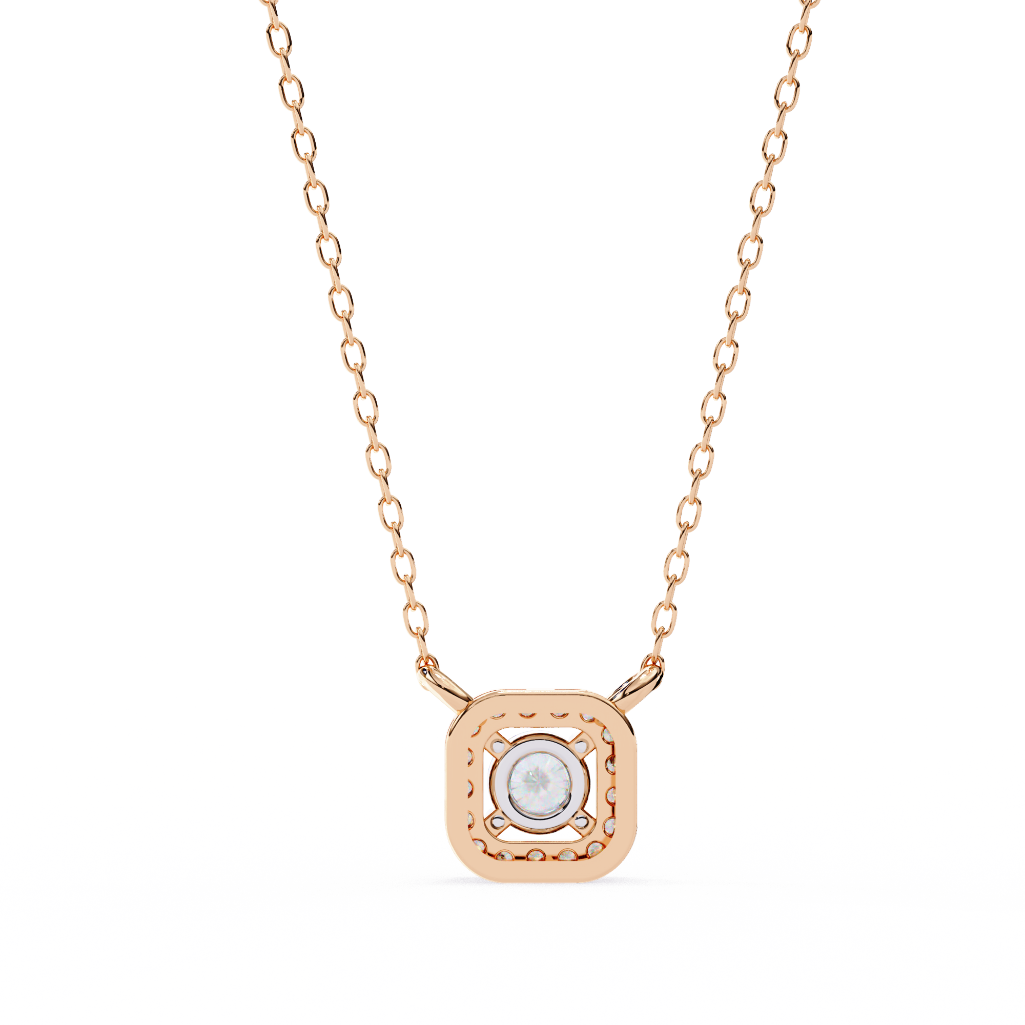 Elegant 0.30ct EF/VS Round Shape Lab-Grown Diamond Halo Pendant Necklace