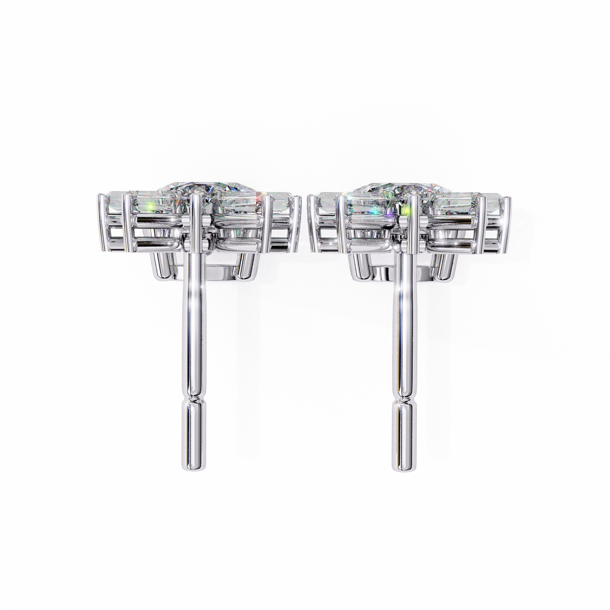 Eternal Cascade: 0.86 Carat Baguette & Round Lab Grown Diamond Dangle Earrings
