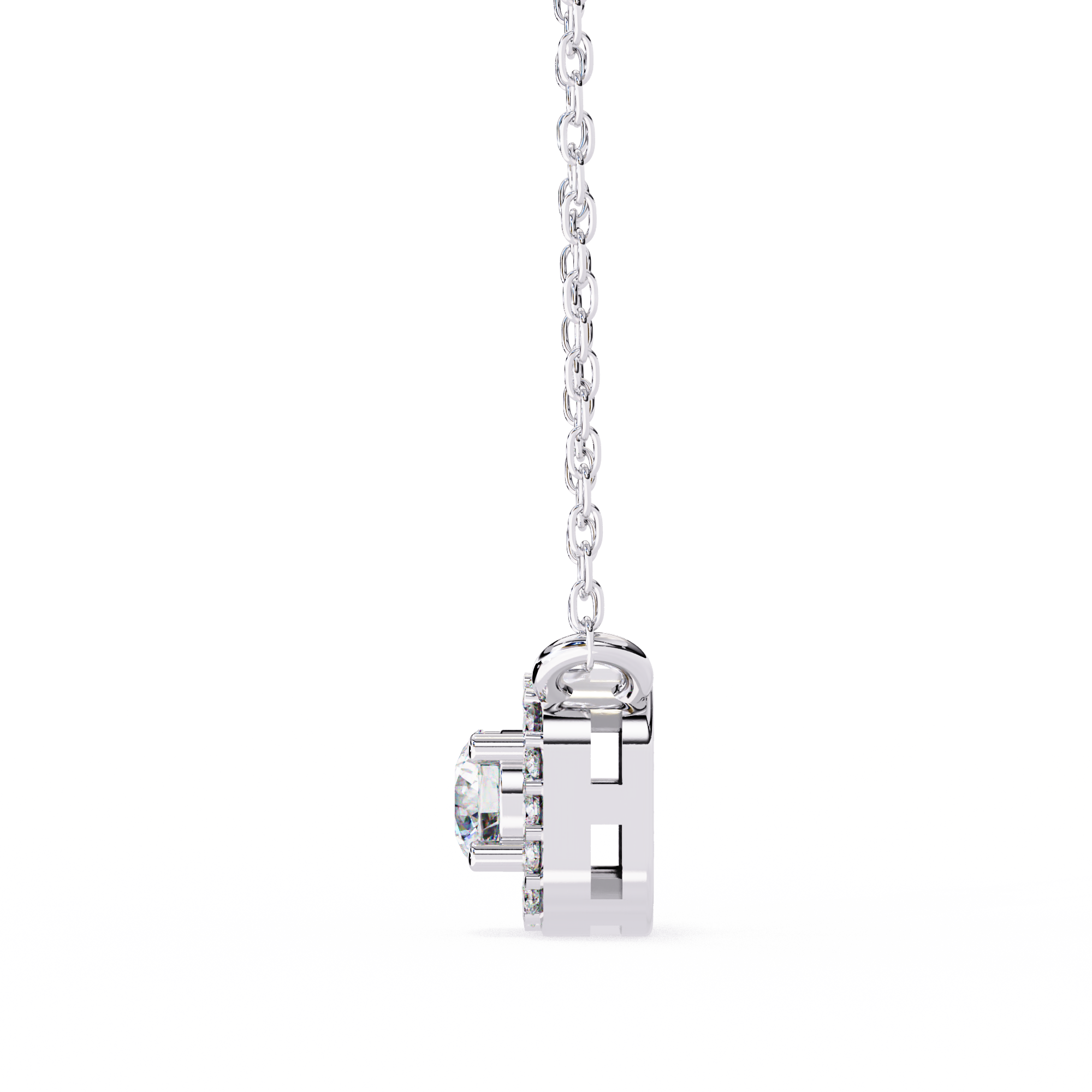 Elegant 0.30ct EF/VS Round Shape Lab-Grown Diamond Halo Pendant Necklace