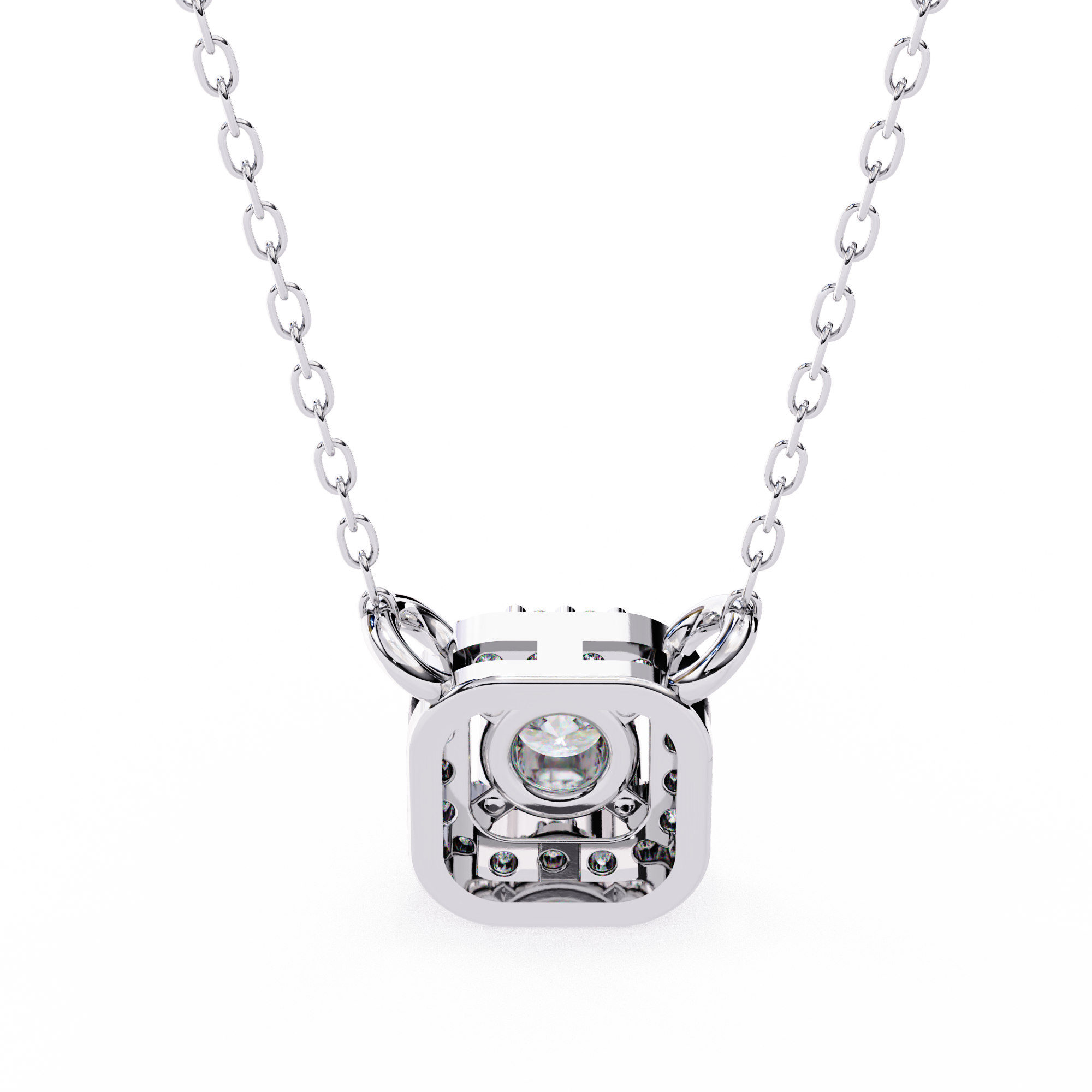 Elegant 0.30ct EF/VS Round Shape Lab-Grown Diamond Halo Pendant Necklace