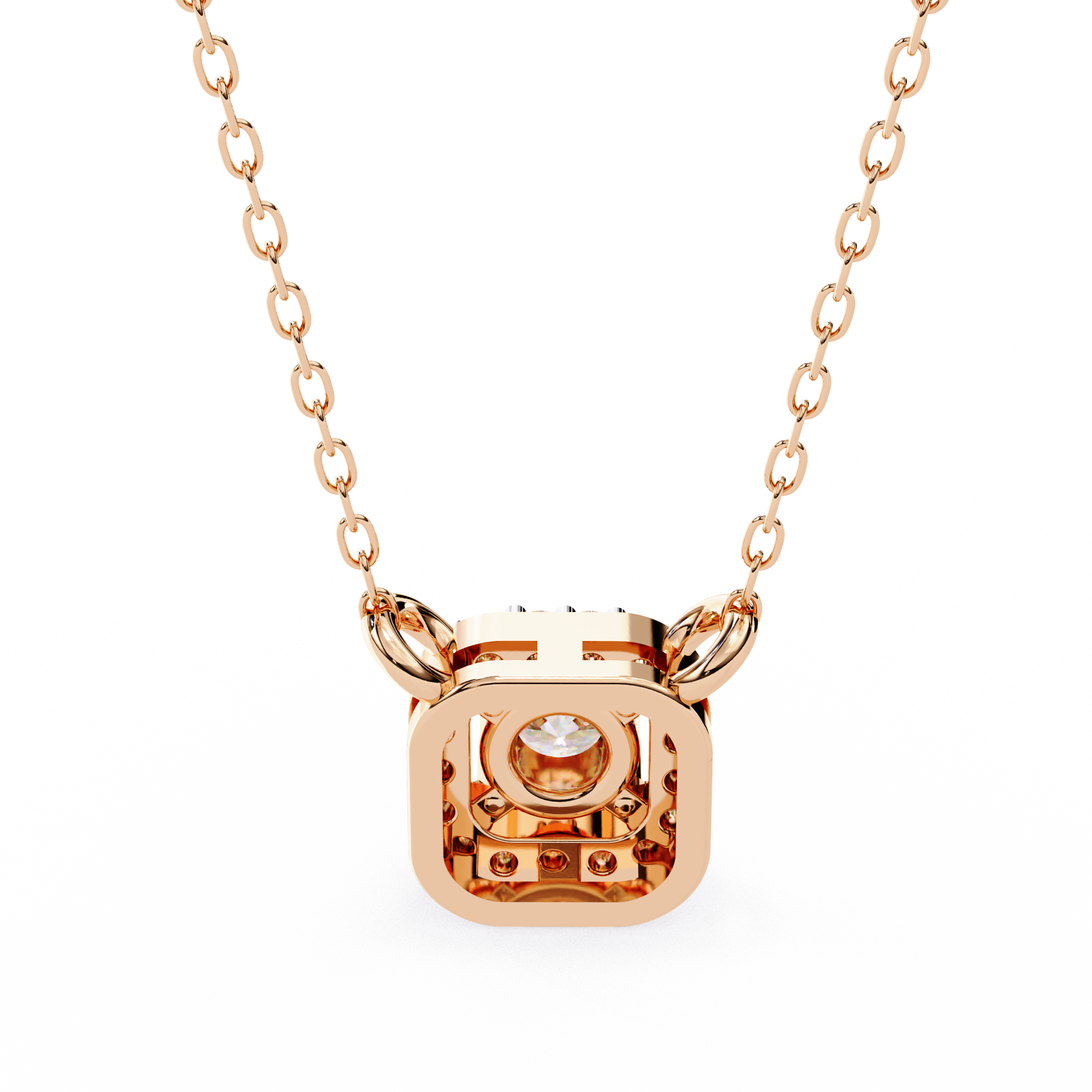 Elegant 0.30ct EF/VS Round Shape Lab-Grown Diamond Halo Pendant Necklace