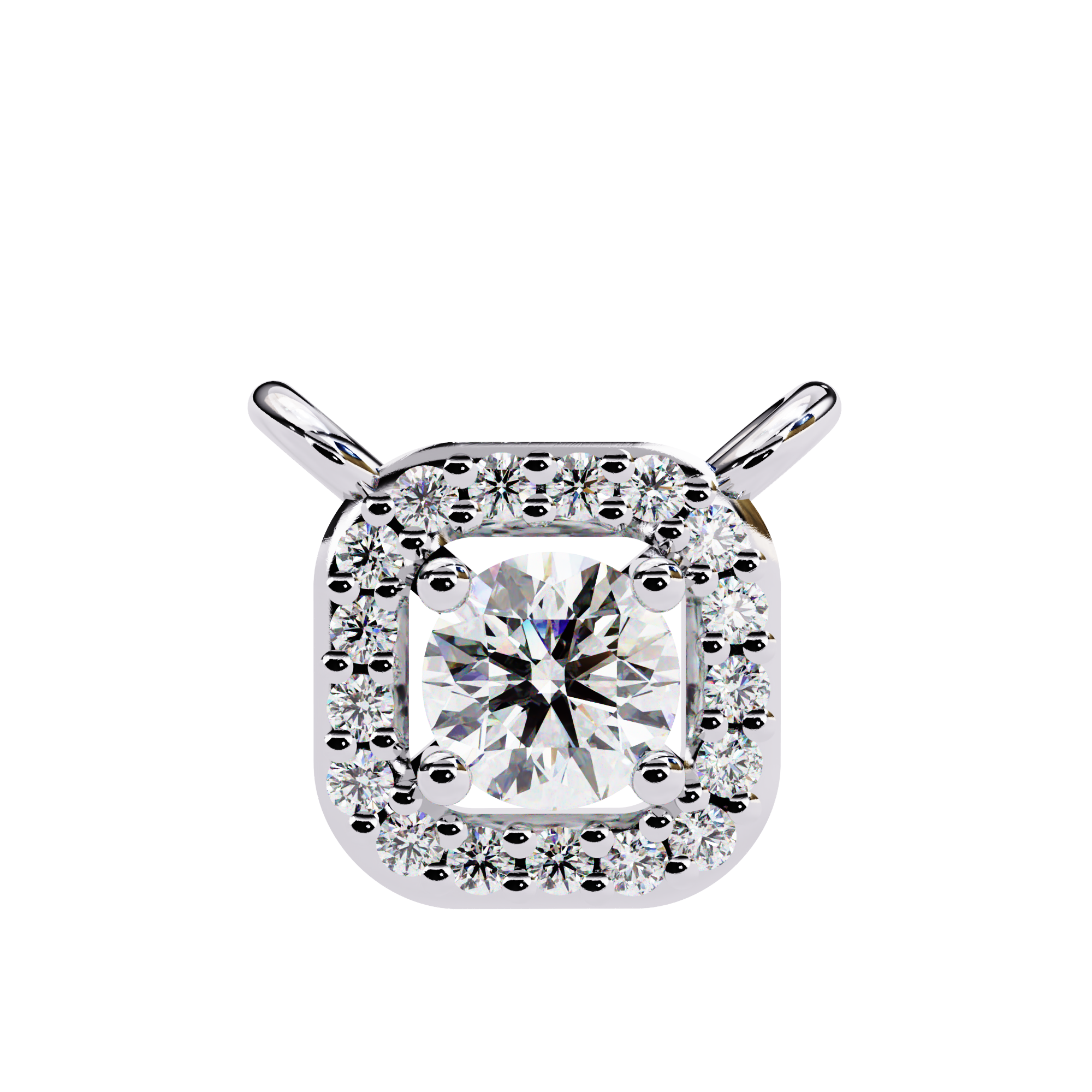 Solitairekart 0.30ct Natural Diamond Halo Luxe Pendant-HI Color, VS-SI Clarity