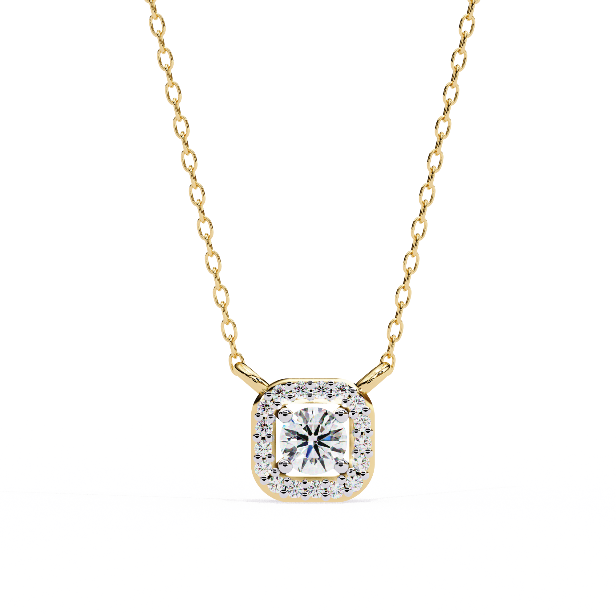 Elegant 0.30ct EF/VS Round Shape Lab-Grown Diamond Halo Pendant Necklace