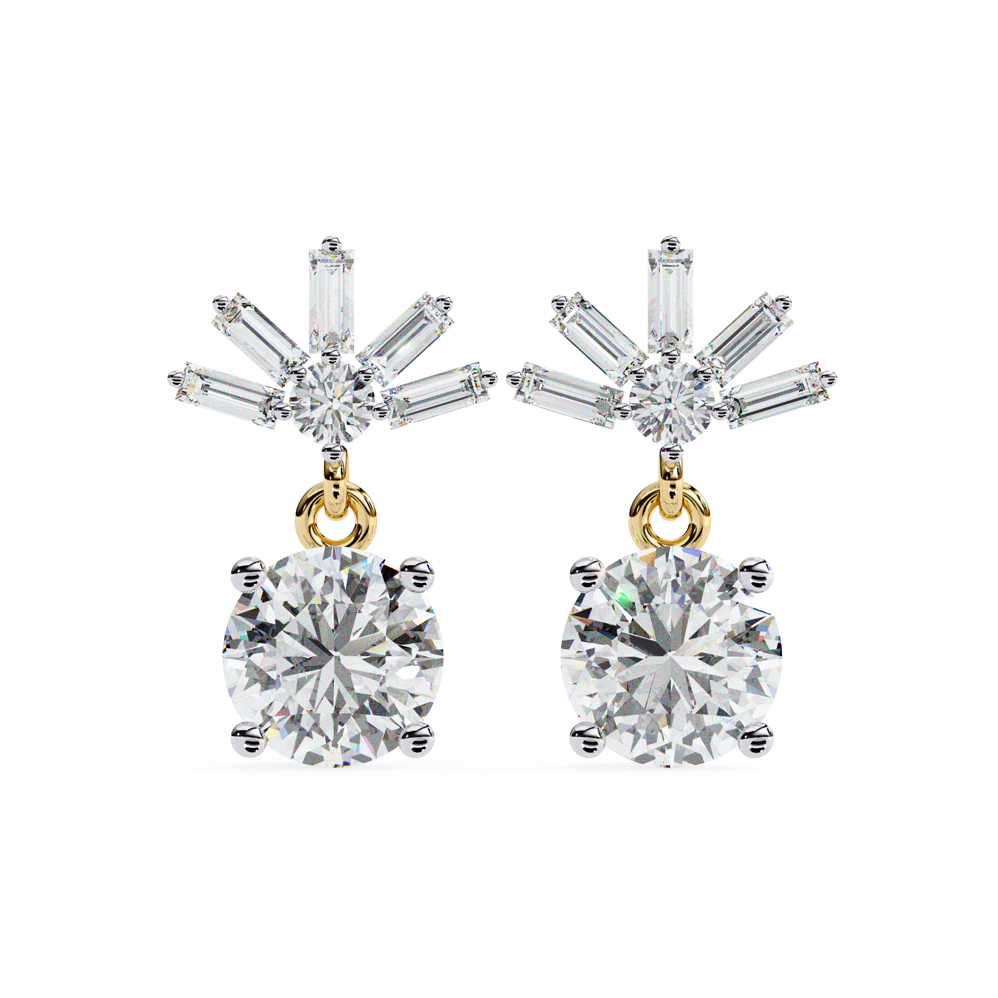 Solitairekart 0.86ct Radiant Burst Natural Diamond Stud Earrings-HI Color, VS-SI Clarity