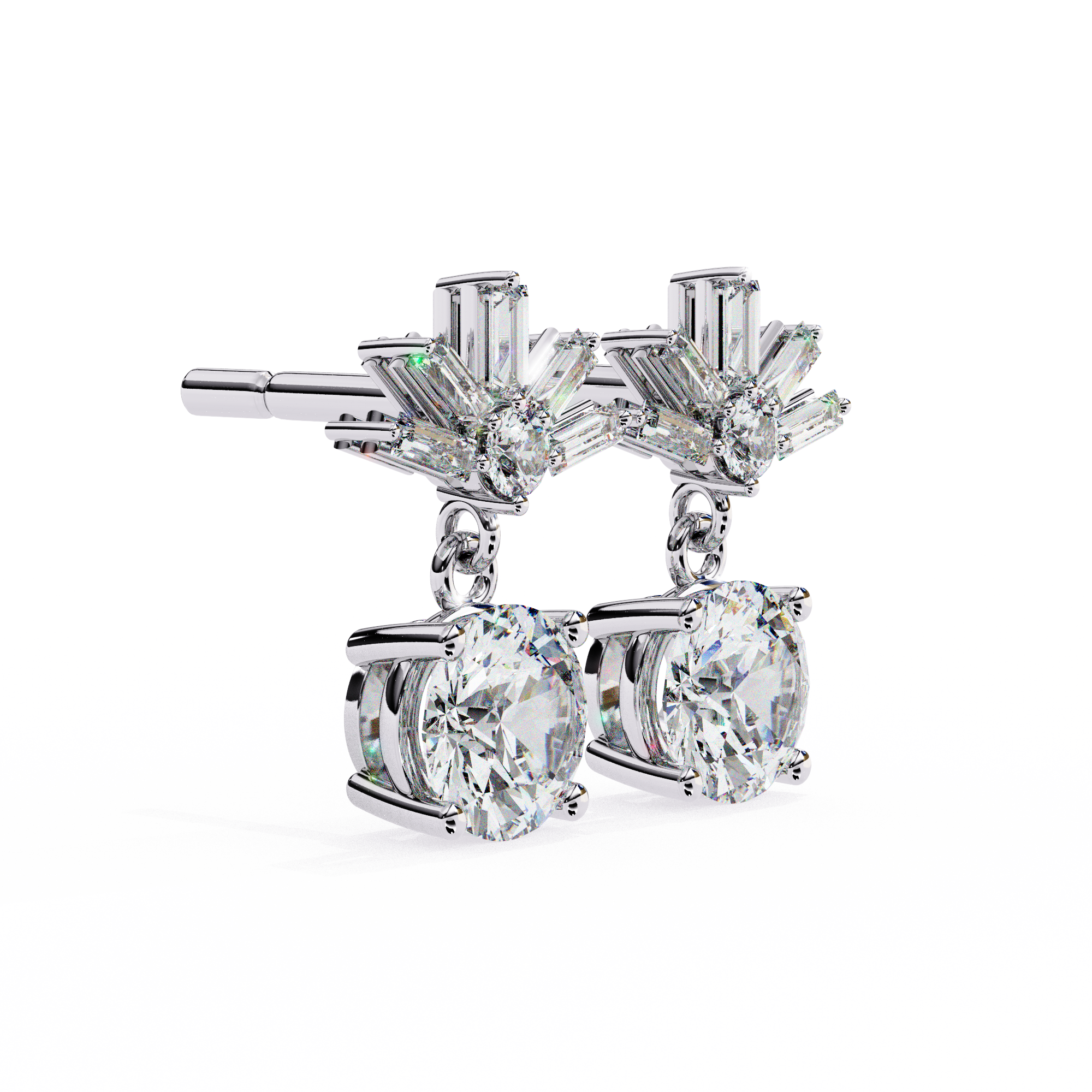 Solitairekart 0.86ct Radiant Burst Natural Diamond Stud Earrings-HI Color, VS-SI Clarity