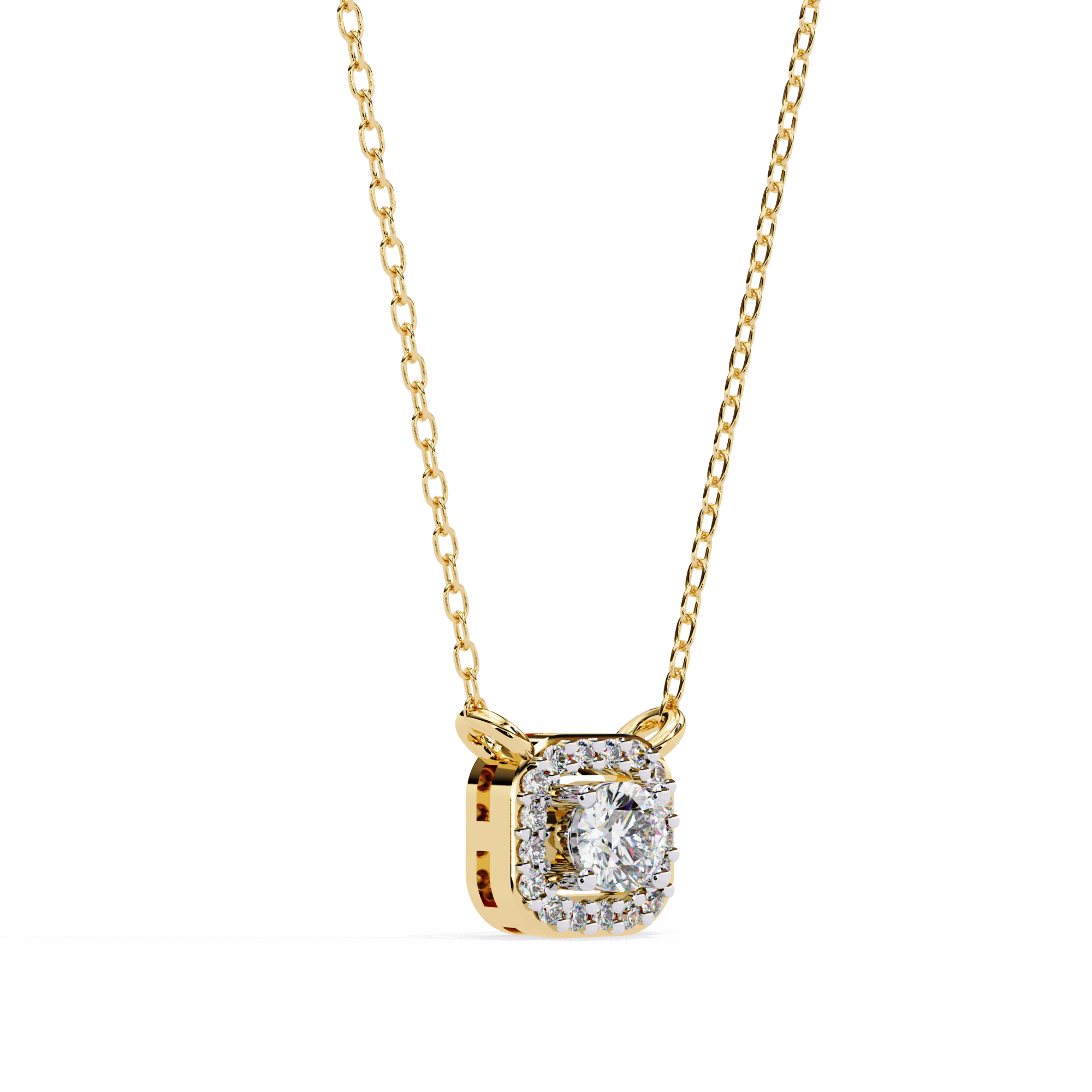 Elegant 0.30ct EF/VS Round Shape Lab-Grown Diamond Halo Pendant Necklace