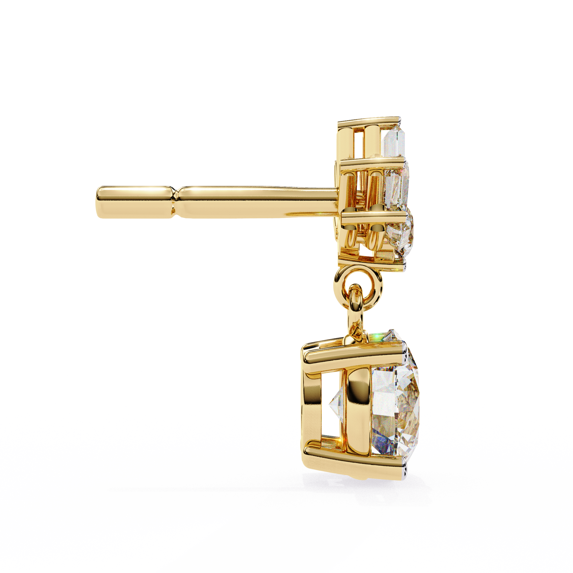 Solitairekart 0.86ct Radiant Burst Natural Diamond Stud Earrings-HI Color, VS-SI Clarity