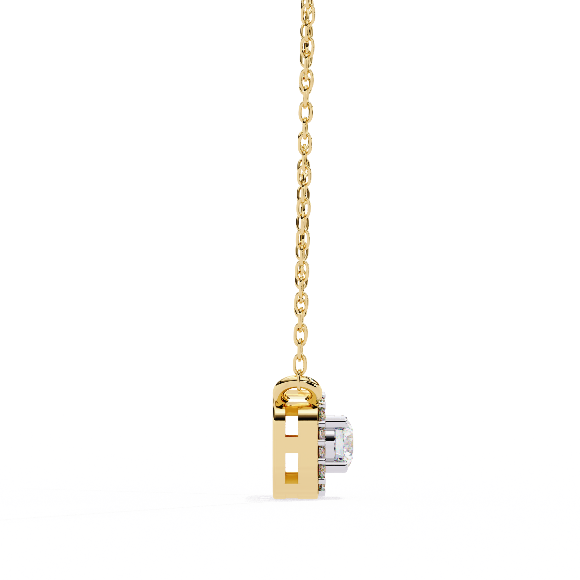 Elegant 0.30ct EF/VS Round Shape Lab-Grown Diamond Halo Pendant Necklace