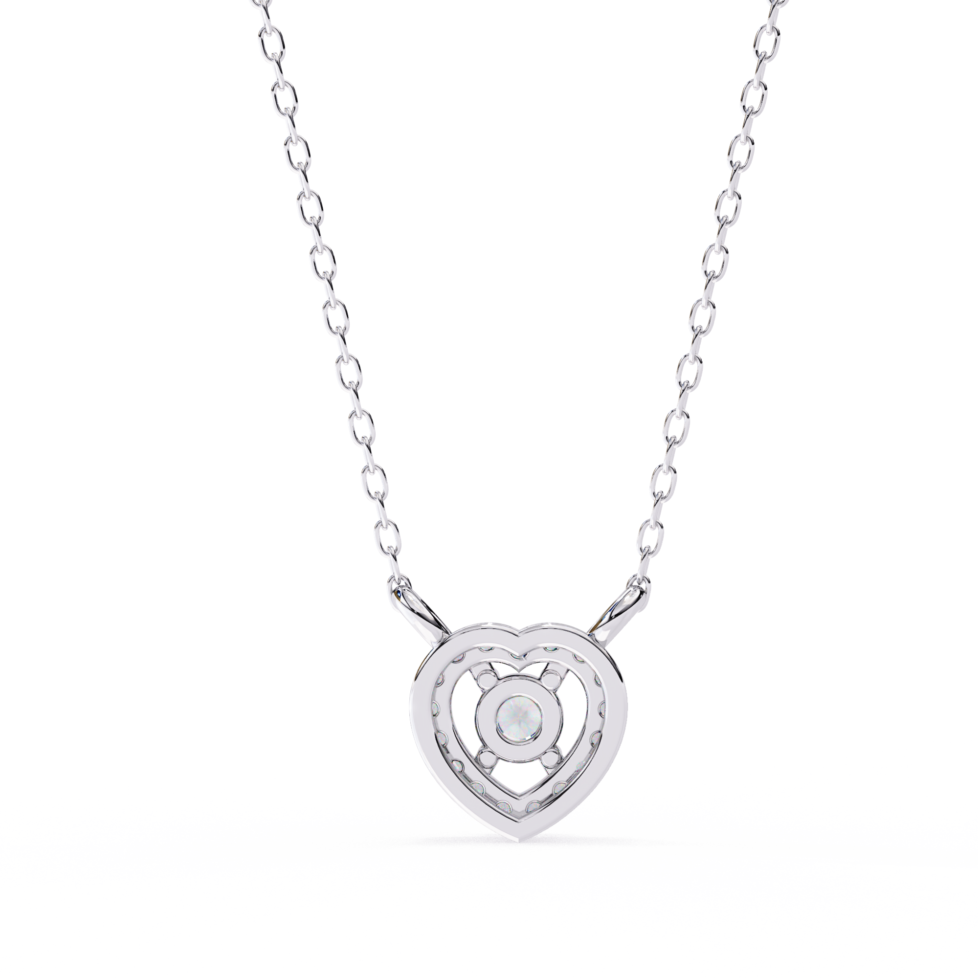 Elegant 0.17ct EF/VS Round Shape Lab-Grown Diamond Heart Pendant Necklace.