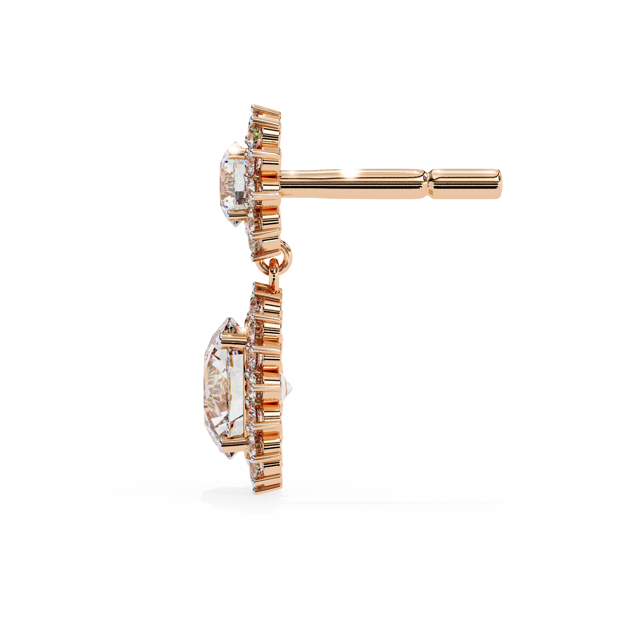 Solitairekart 1.37ct Floral Halo Natural Diamond Drop Earrings-HI Color, VS-SI Clarity