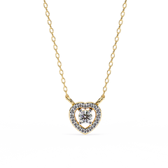 Elegant 0.17ct EF/VS Round Shape Lab-Grown Diamond Heart Pendant Necklace.