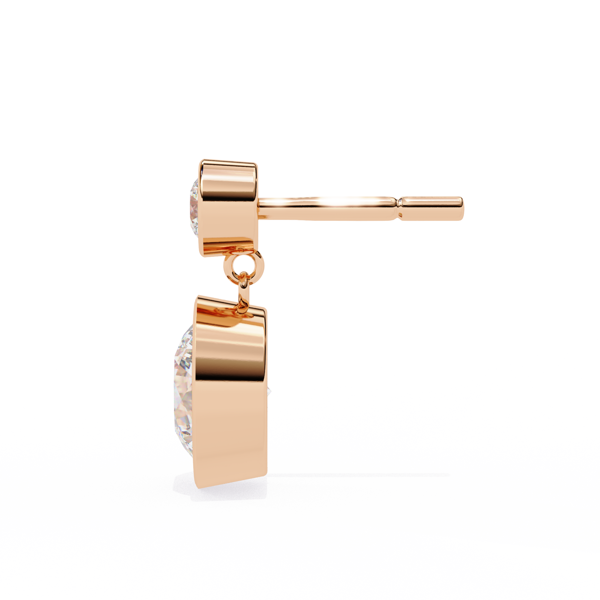 Solitairekart 1.83ct Two-Stone Bezel Drop Natural Diamond Earrings-H Color, VS1 Clarity