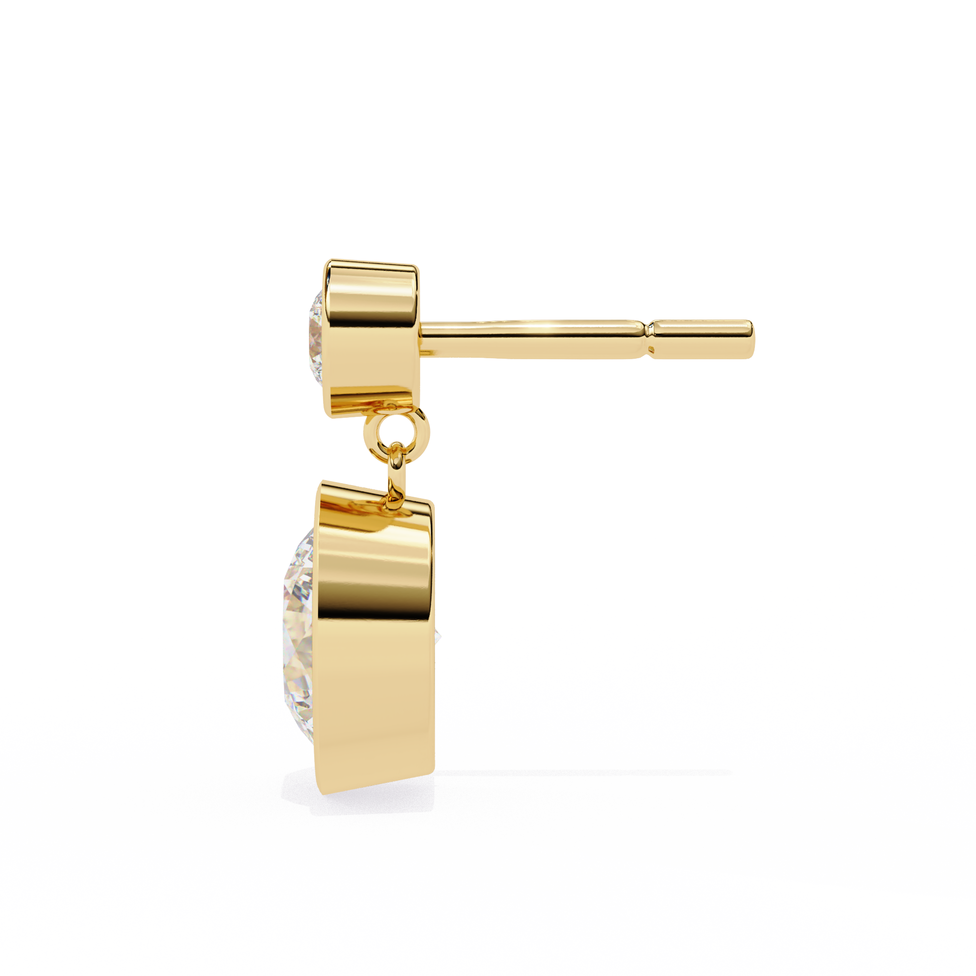 Solitairekart 1.83ct Two-Stone Bezel Drop Natural Diamond Earrings-H Color, VS1 Clarity