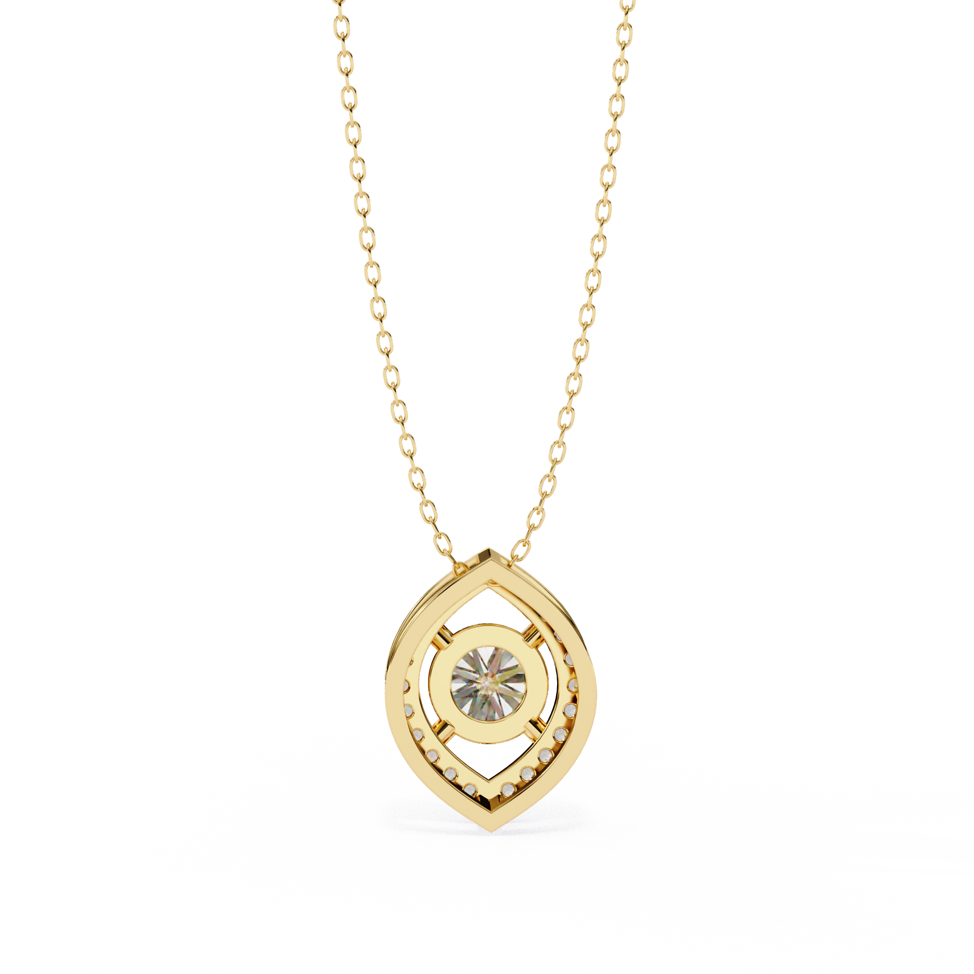 0.56ct Lab-Grown Diamond Halo Pendant Necklace – Round Shape EF/VS Radiance