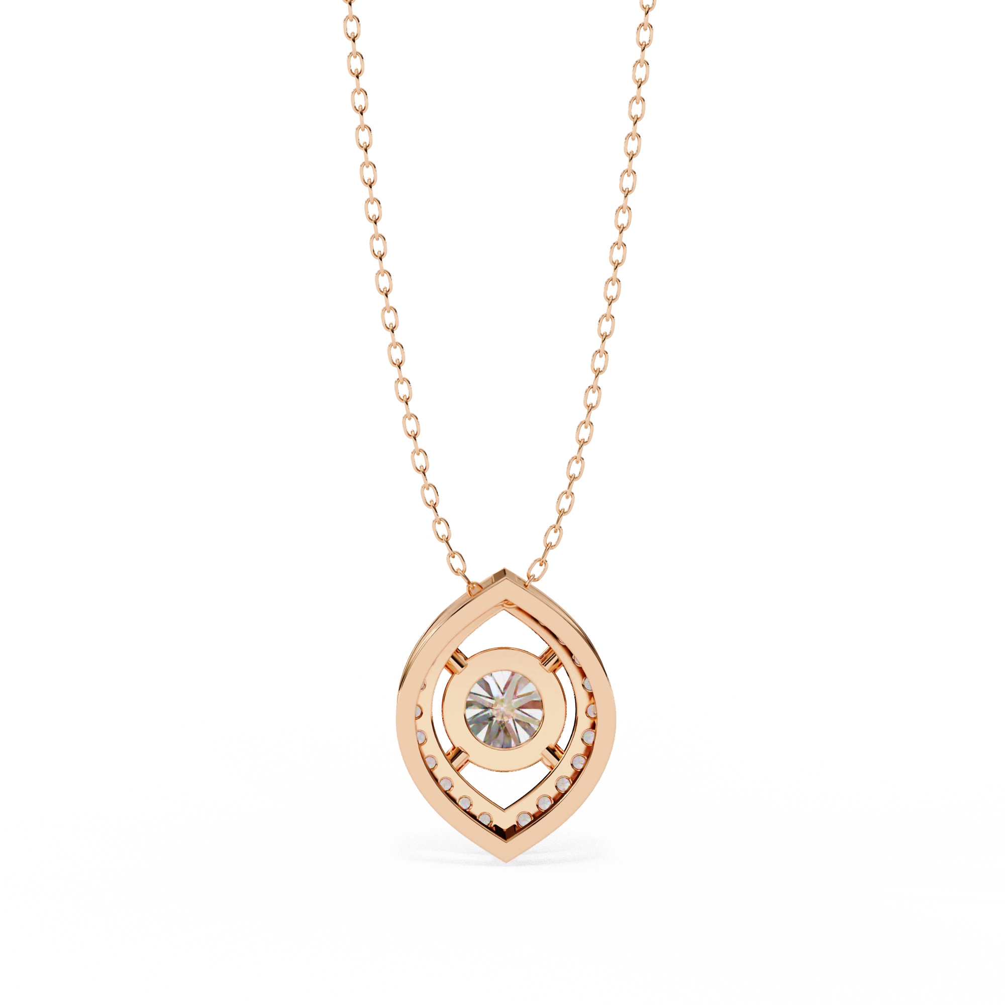 0.56ct Lab-Grown Diamond Halo Pendant Necklace – Round Shape EF/VS Radiance