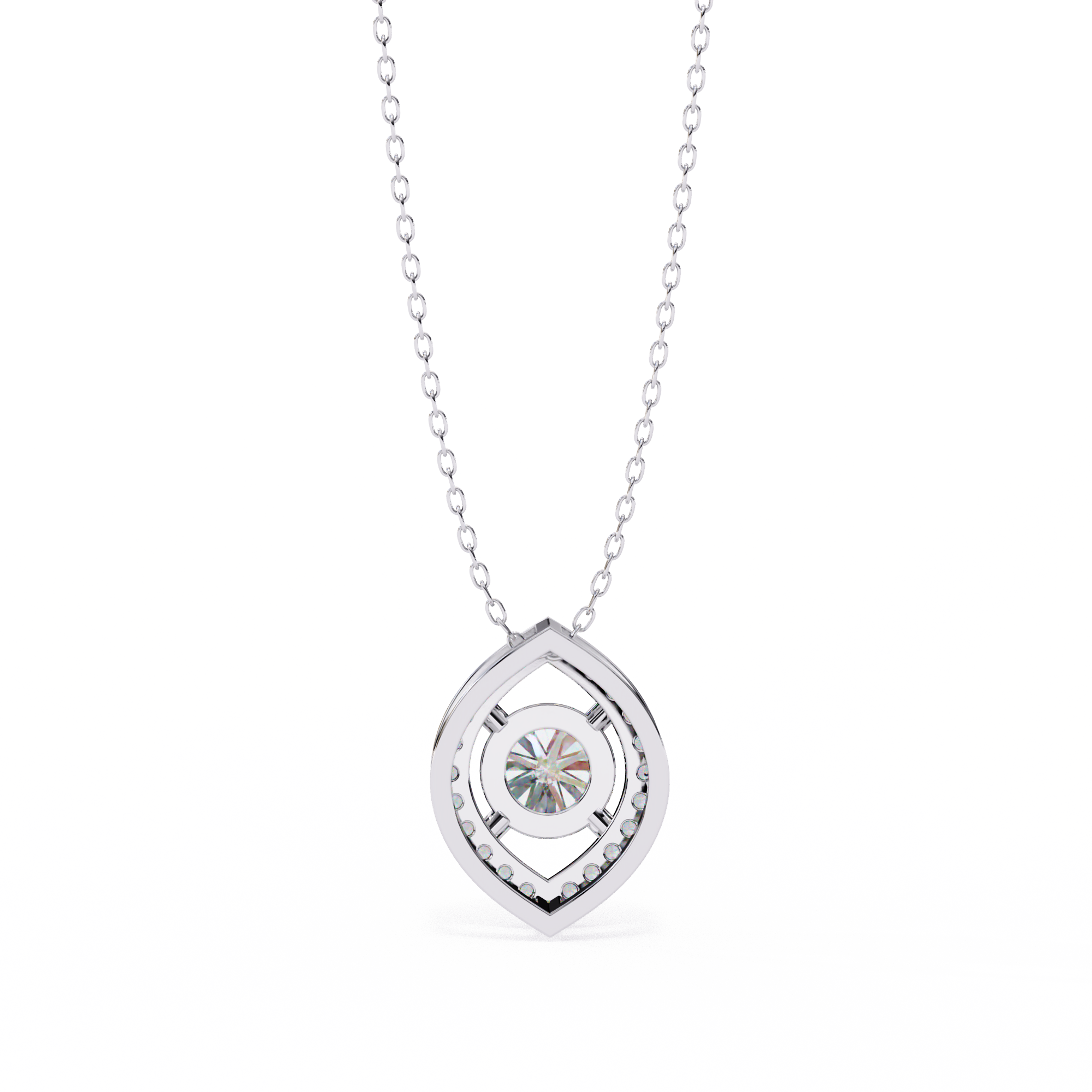 0.56ct Lab-Grown Diamond Halo Pendant Necklace – Round Shape EF/VS Radiance