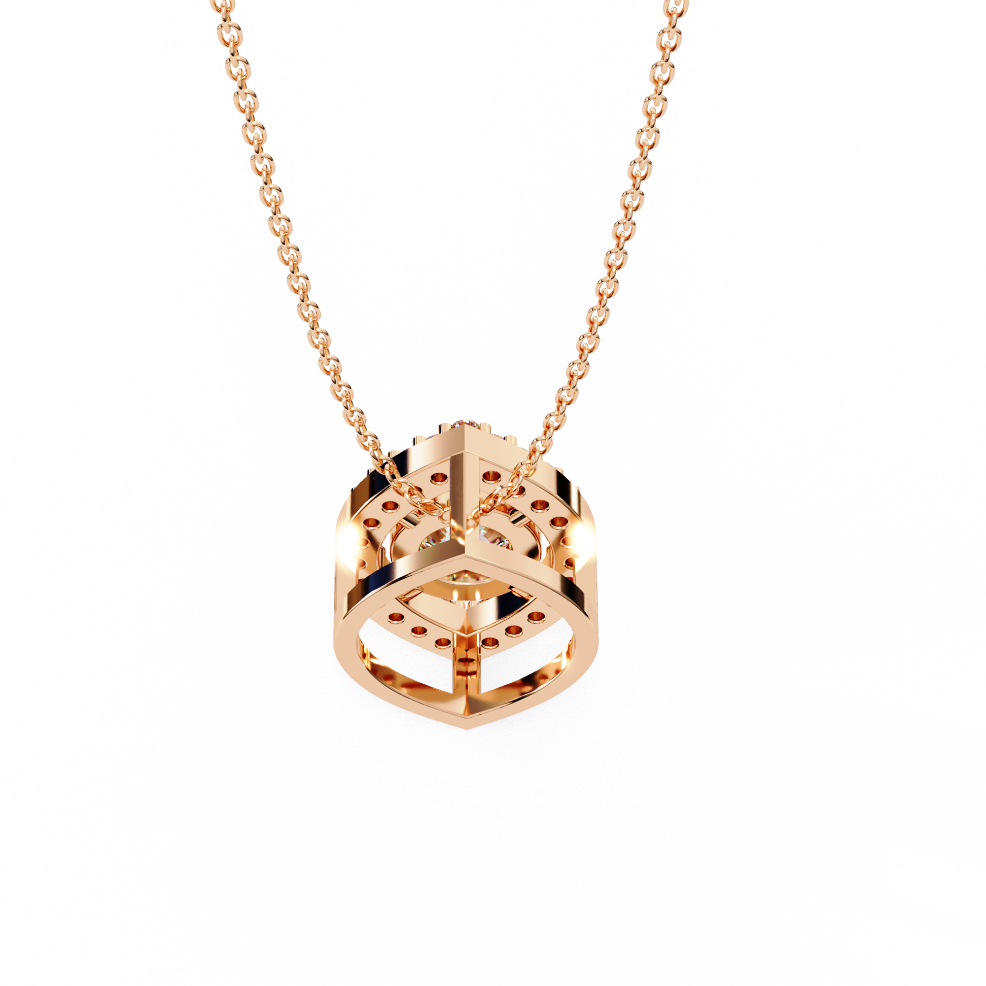 0.56ct Lab-Grown Diamond Halo Pendant Necklace – Round Shape EF/VS Radiance