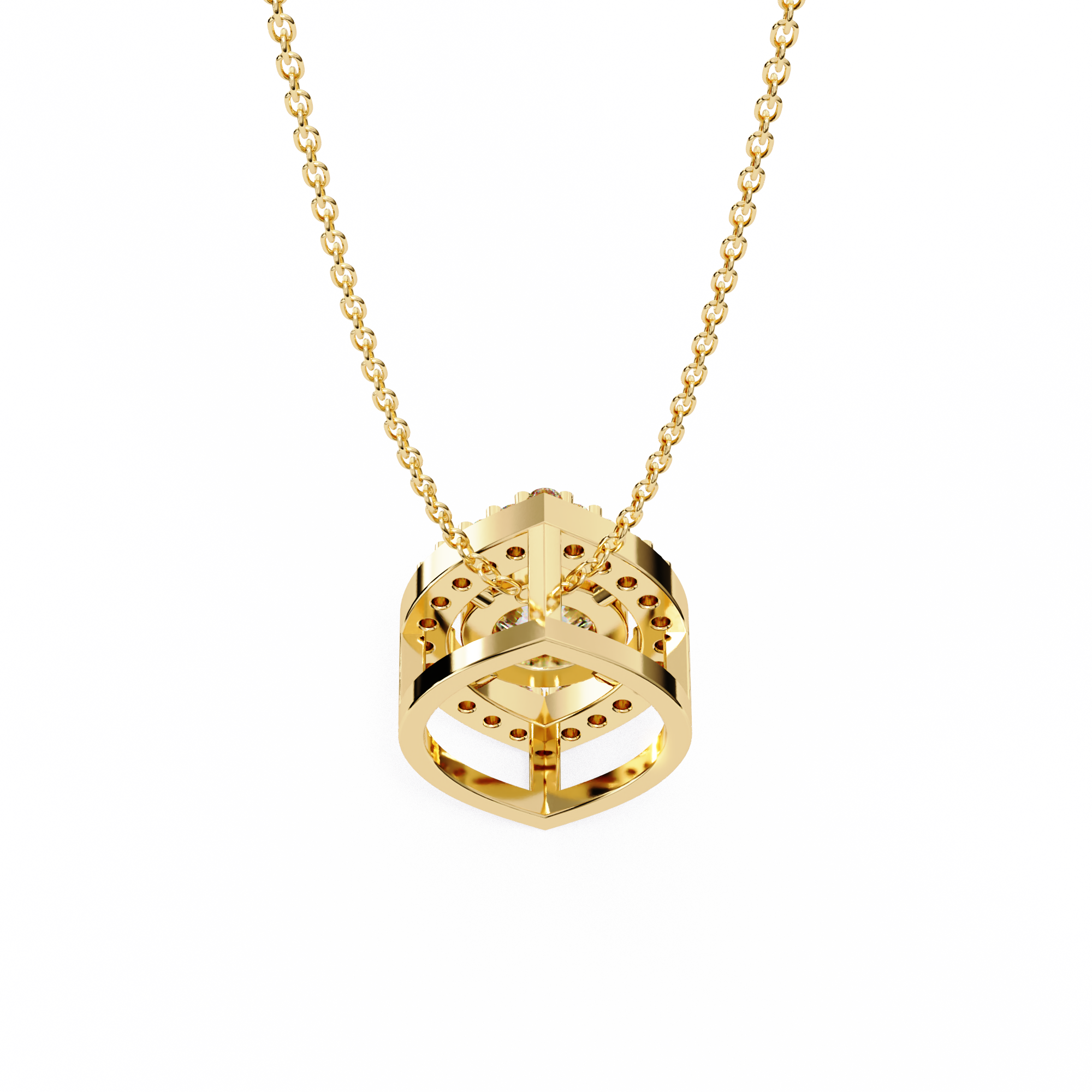 0.56ct Lab-Grown Diamond Halo Pendant Necklace – Round Shape EF/VS Radiance