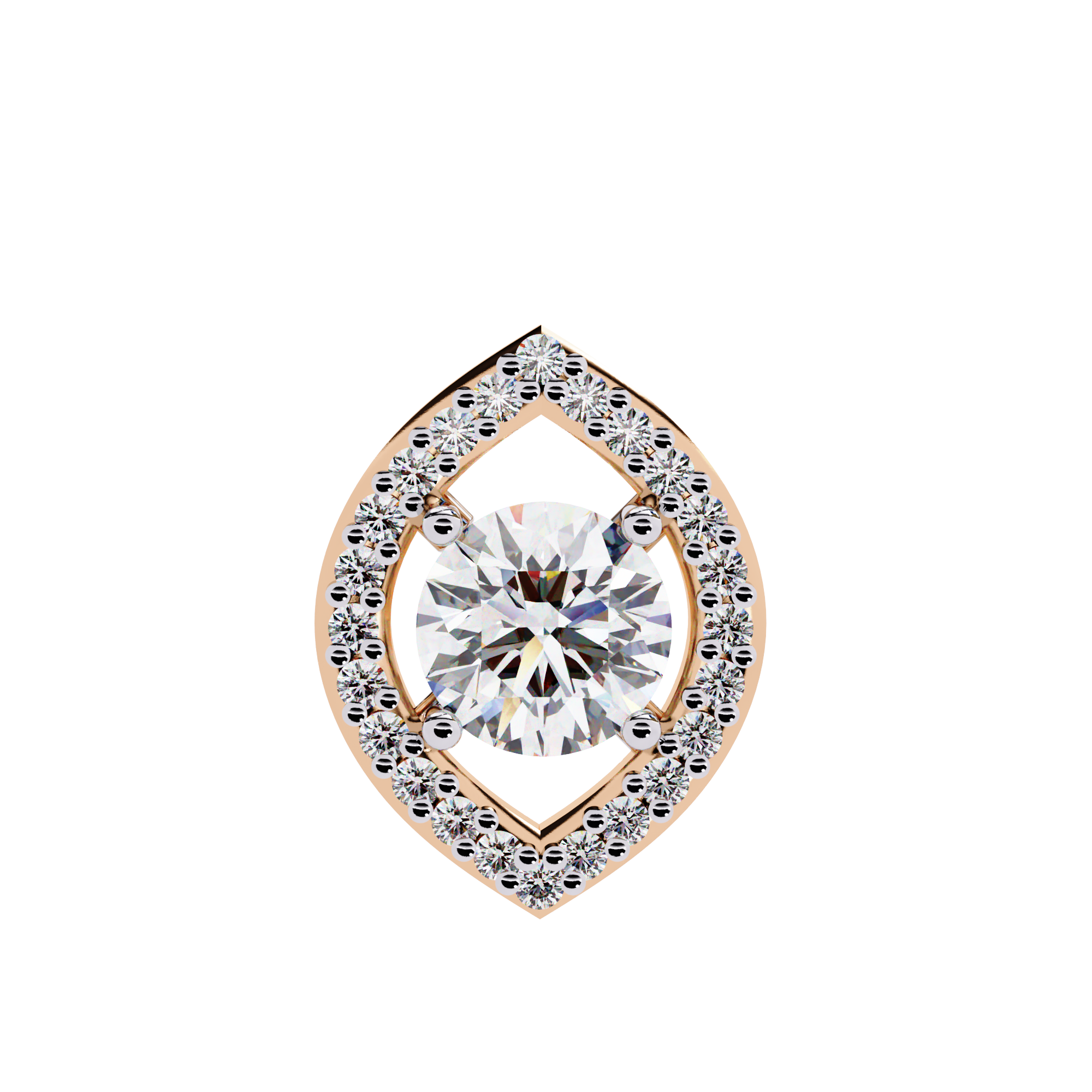 0.56ct Lab-Grown Diamond Halo Pendant Necklace – Round Shape EF/VS Radiance