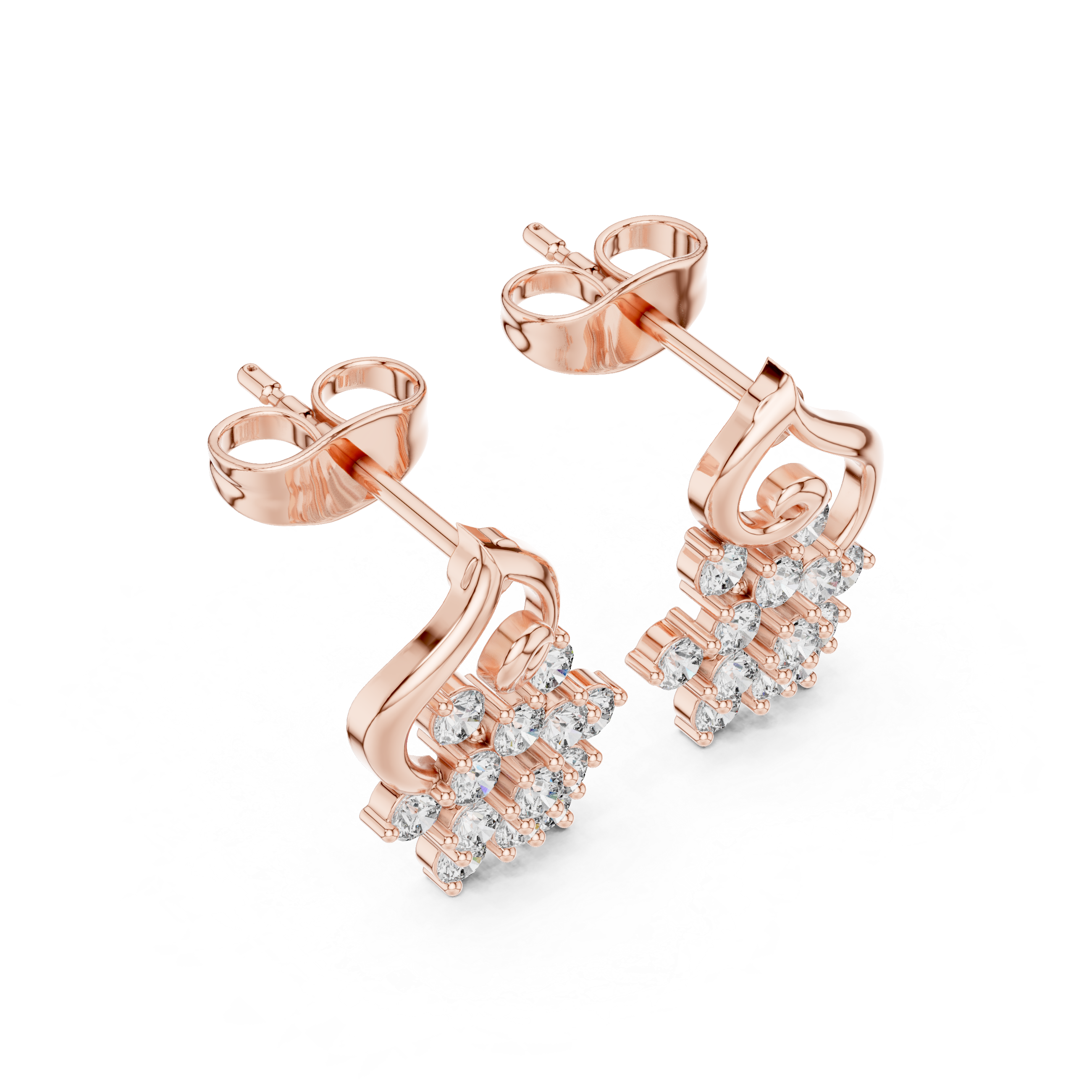 Elegant 0.65ct Natural Diamond Cluster Earrings (IJ Color, VS Clarity)