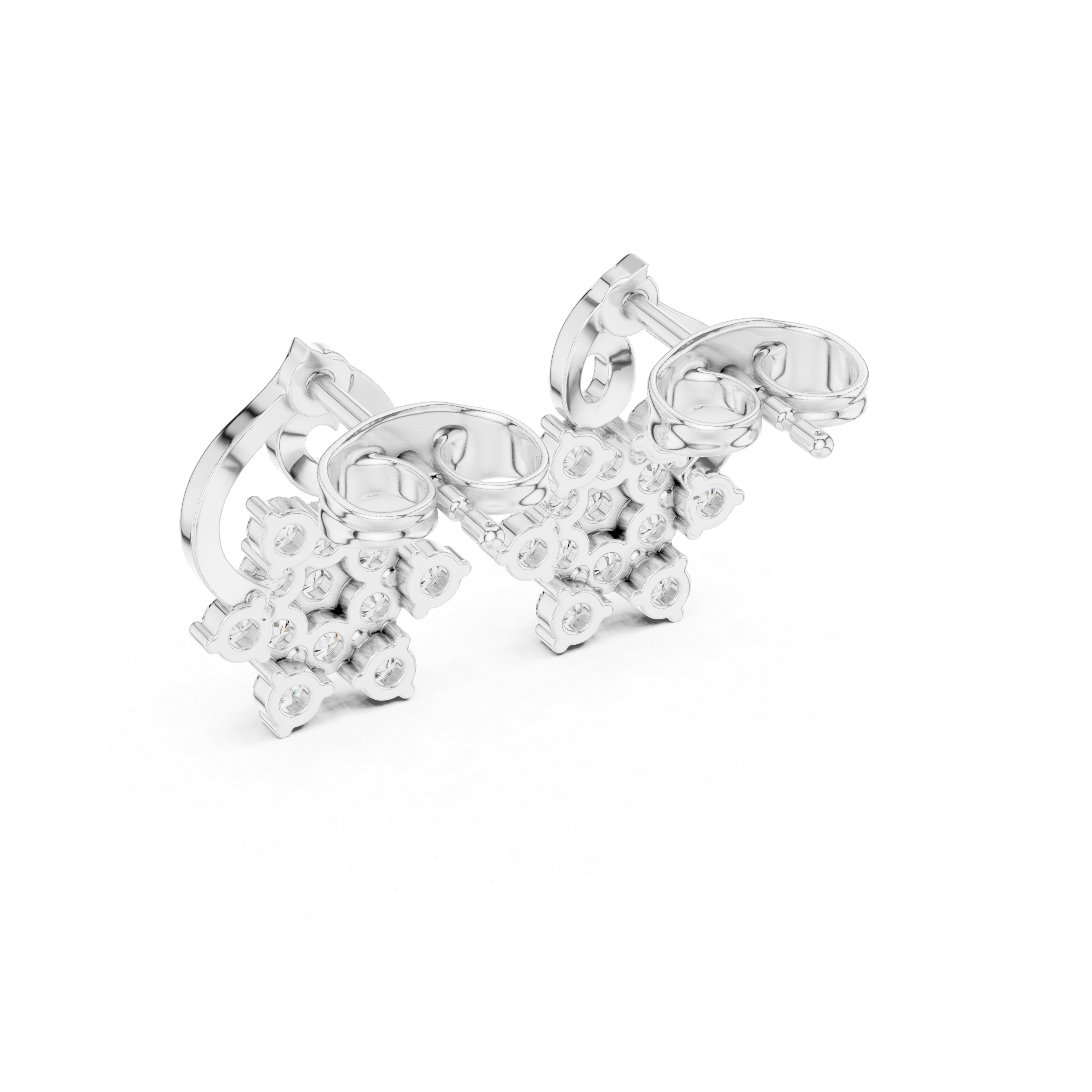 Elegant 0.65ct Natural Diamond Cluster Earrings (IJ Color, VS Clarity)