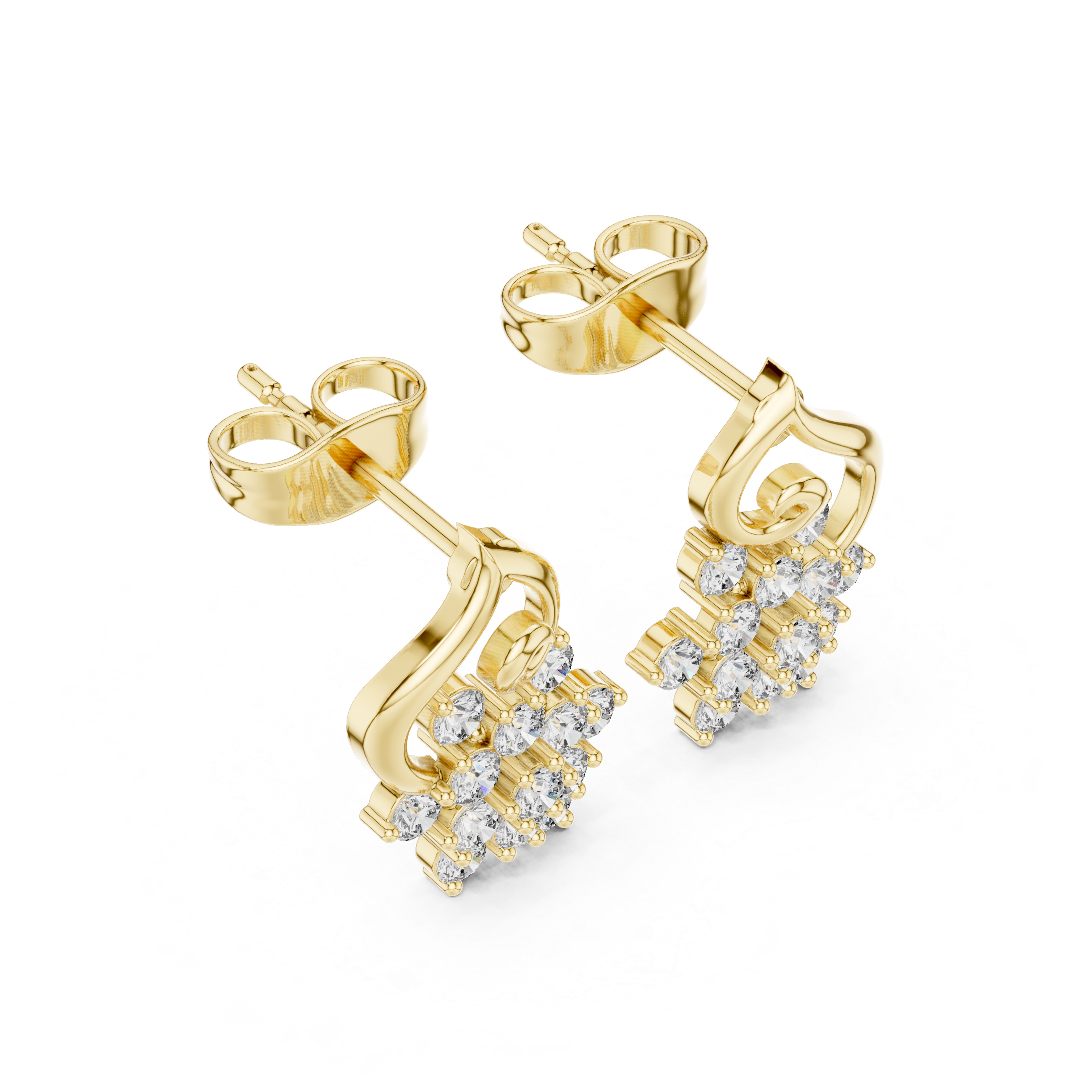 Elegant 0.65ct Natural Diamond Cluster Earrings (IJ Color, VS Clarity)