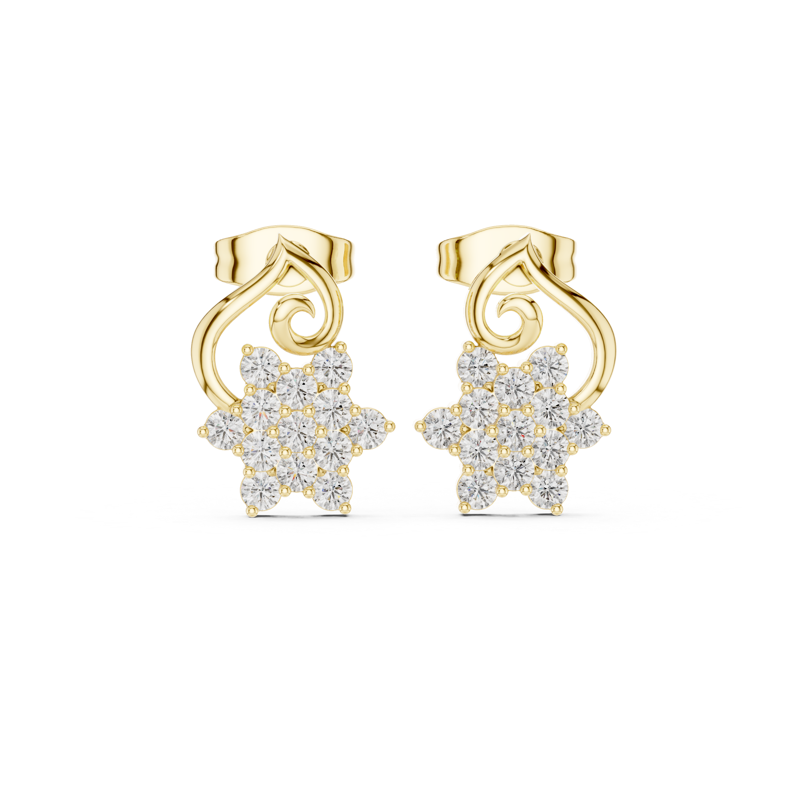 Elegant 0.65ct Natural Diamond Cluster Earrings (IJ Color, VS Clarity)