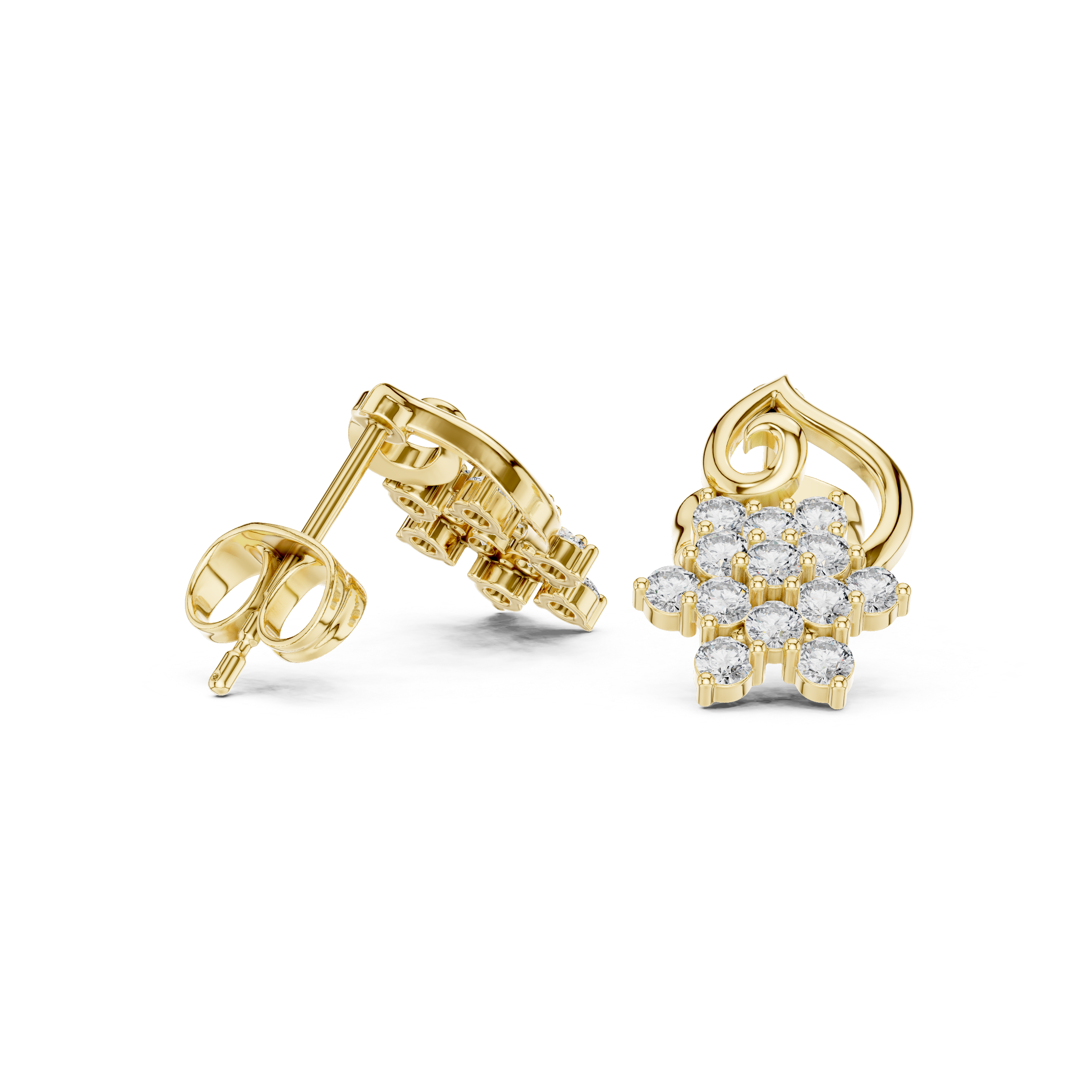 Elegant 0.65ct Natural Diamond Cluster Earrings (IJ Color, VS Clarity)