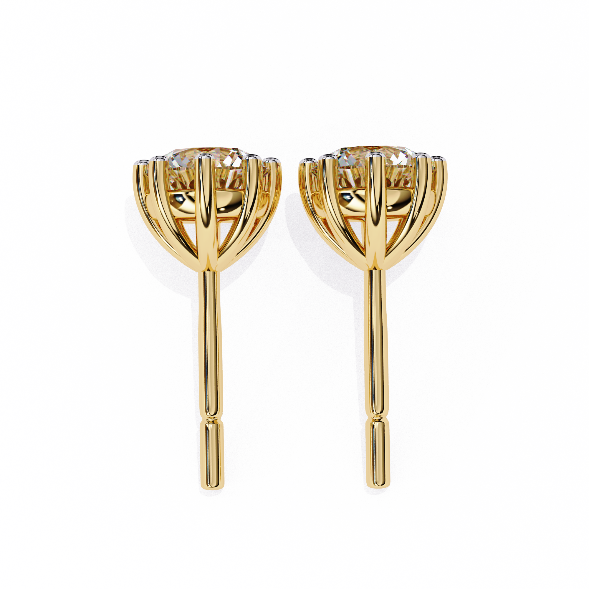 The Solitaire Signature — 2.57 Carat F Color VS2 Clarity Lab Grown Diamond Studs