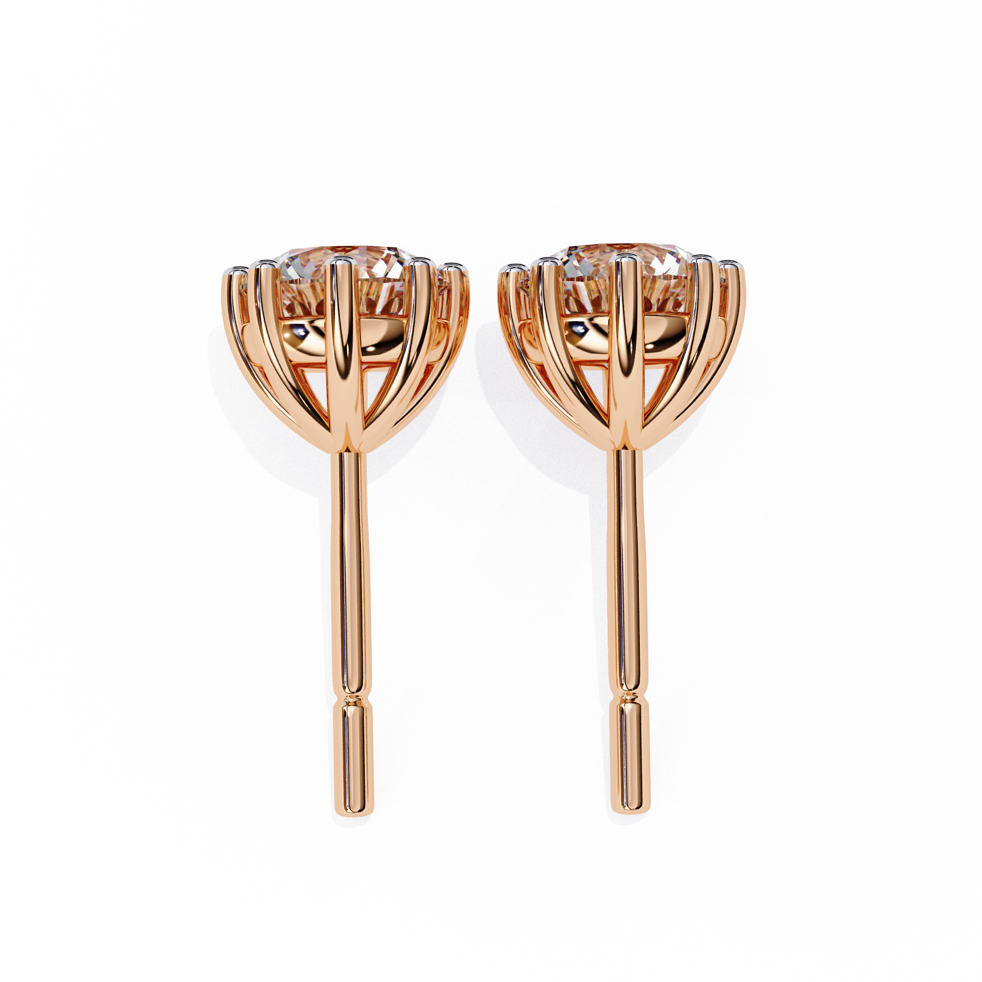 Solitairekart 2.57ct Round Cut Natural Diamond Stud Earrings-H Color, VS1 Clarity