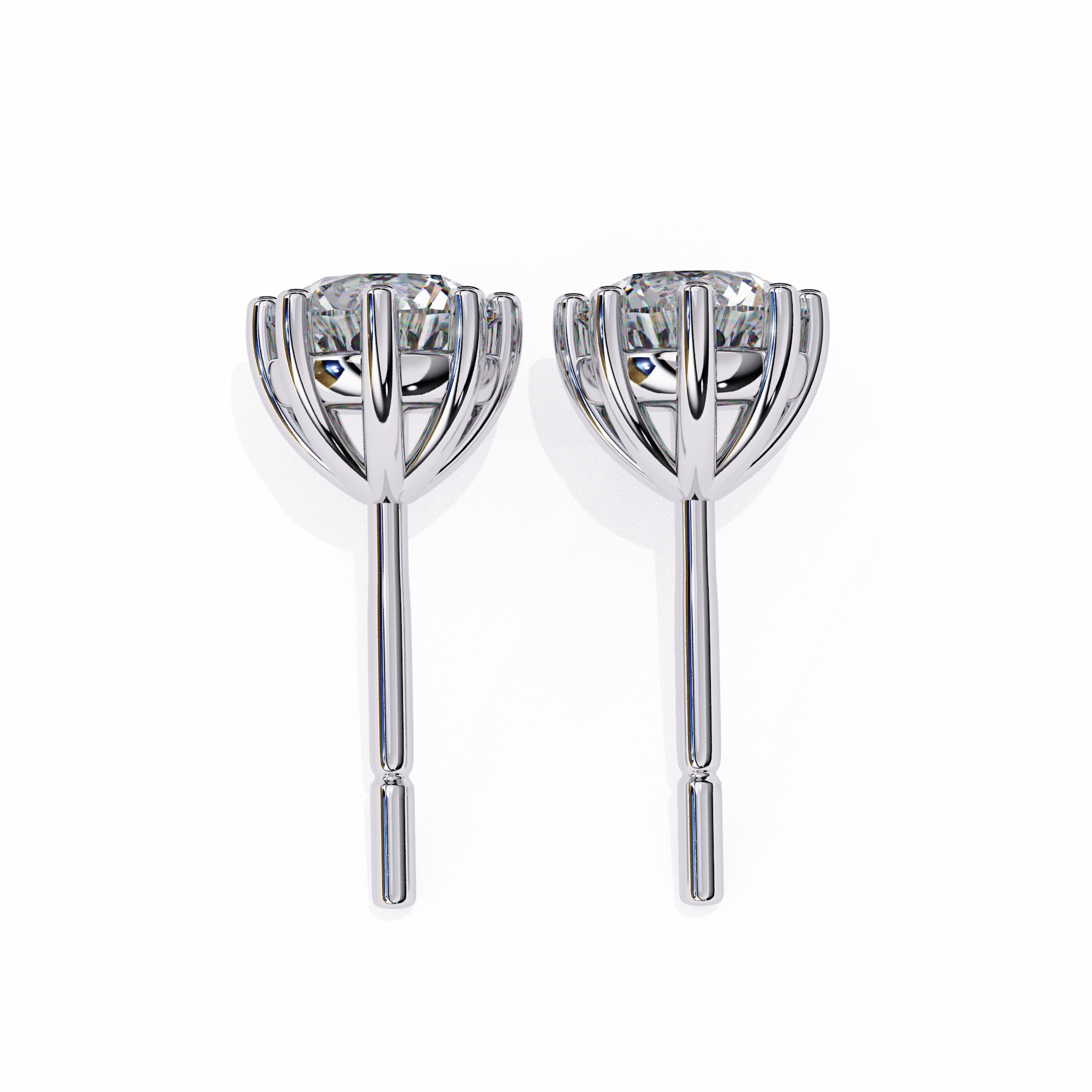 The Solitaire Signature — 2.57 Carat F Color VS2 Clarity Lab Grown Diamond Studs