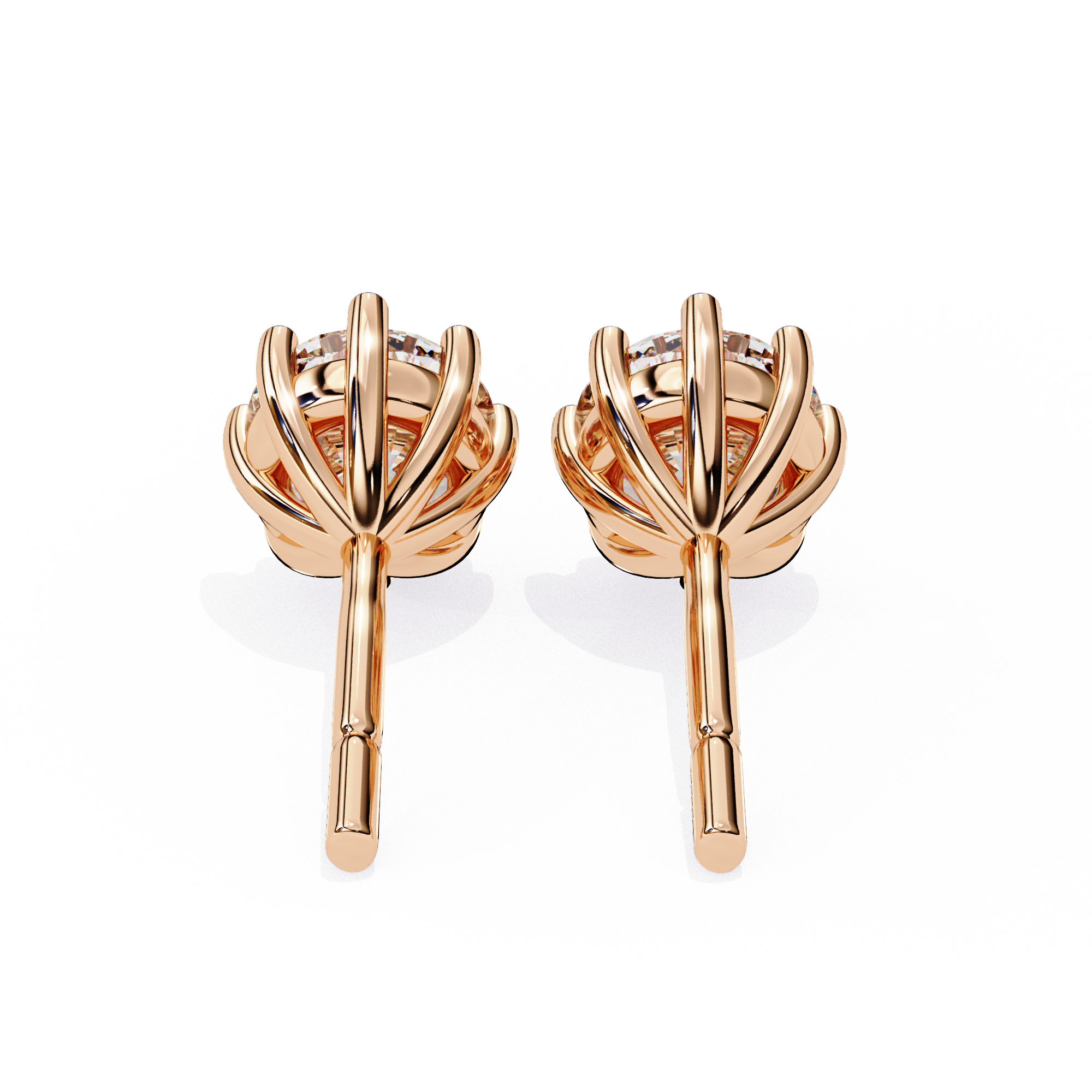 Solitairekart 2.57ct Round Cut Natural Diamond Stud Earrings-H Color, VS1 Clarity