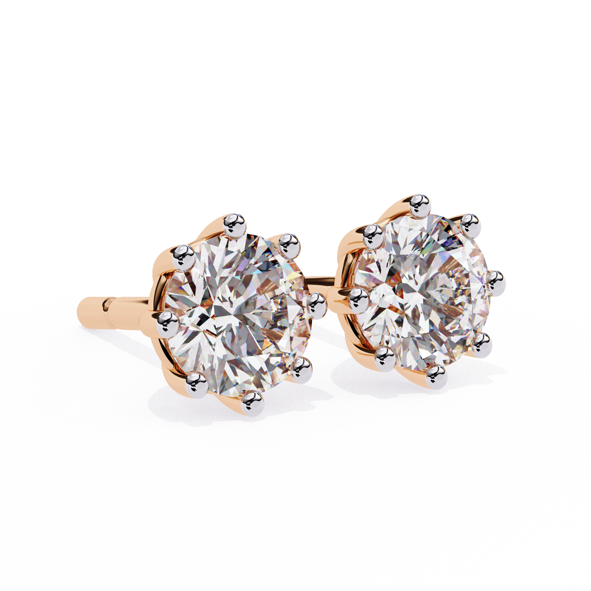 Solitairekart 2.57ct Round Cut Natural Diamond Stud Earrings-H Color, VS1 Clarity