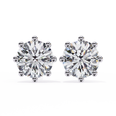 Solitairekart 2.57ct Round Cut Natural Diamond Stud Earrings-H Color, VS1 Clarity