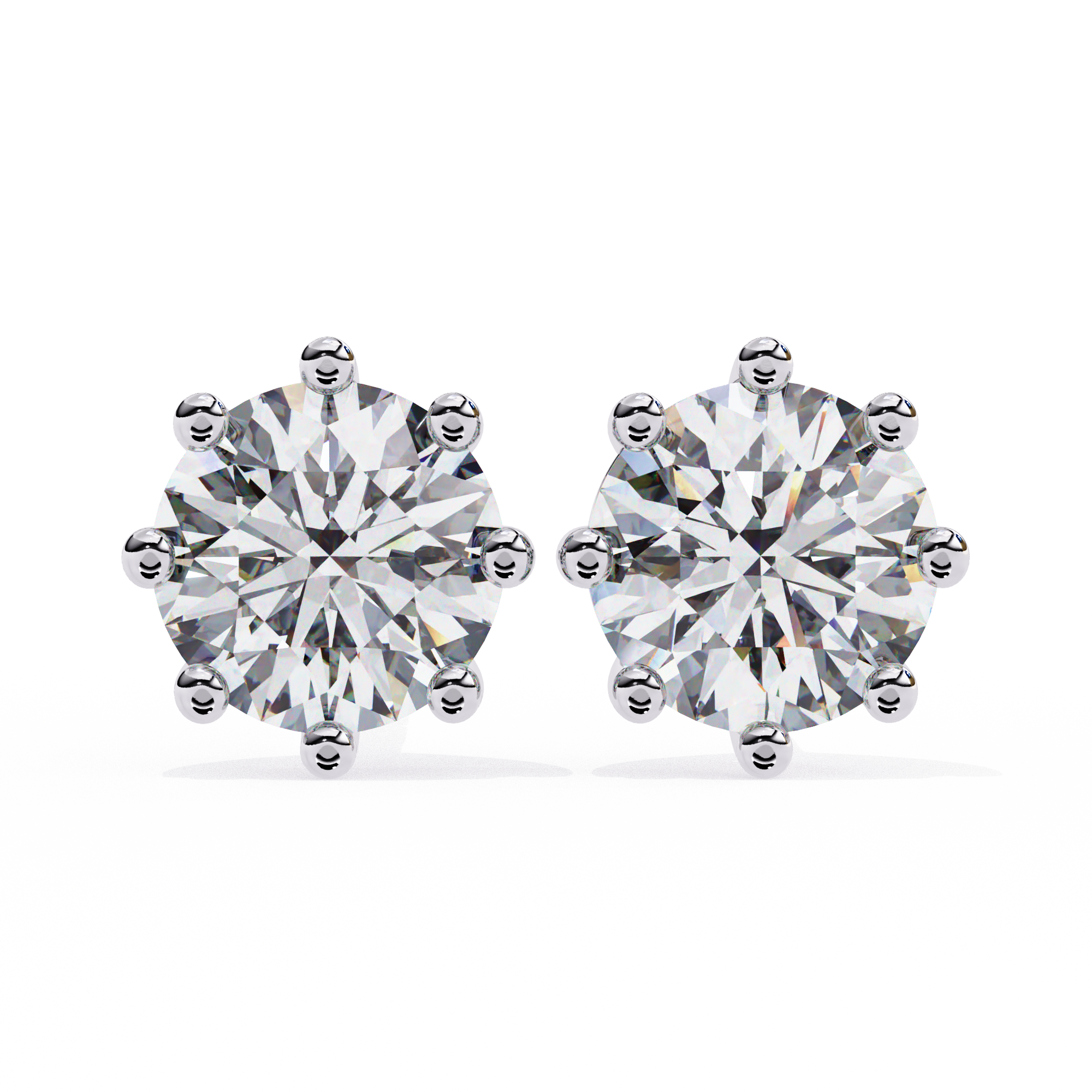 Solitairekart 2.57ct Round Cut Natural Diamond Stud Earrings-H Color, VS1 Clarity