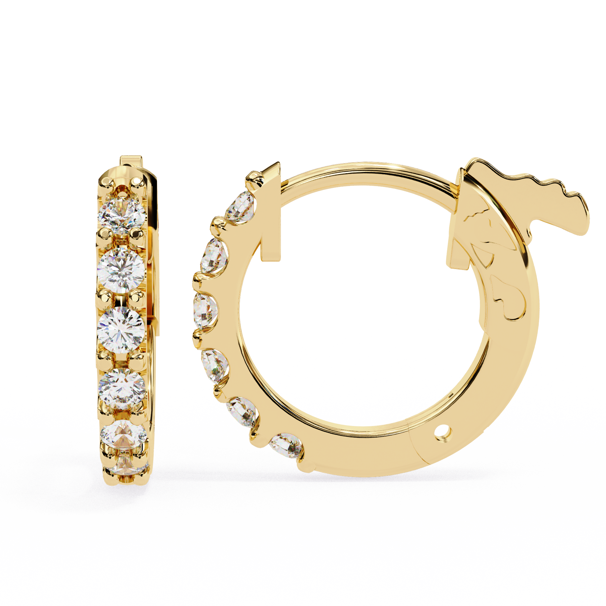 Solitairekart 0.18ct Natural Diamond Hoop Earrings-HI Color, VS-SI Clarity