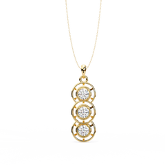 Solitairekart 1.24ct Natural Diamond Trinity Spark Pendant-H Color, VS1 Clarity