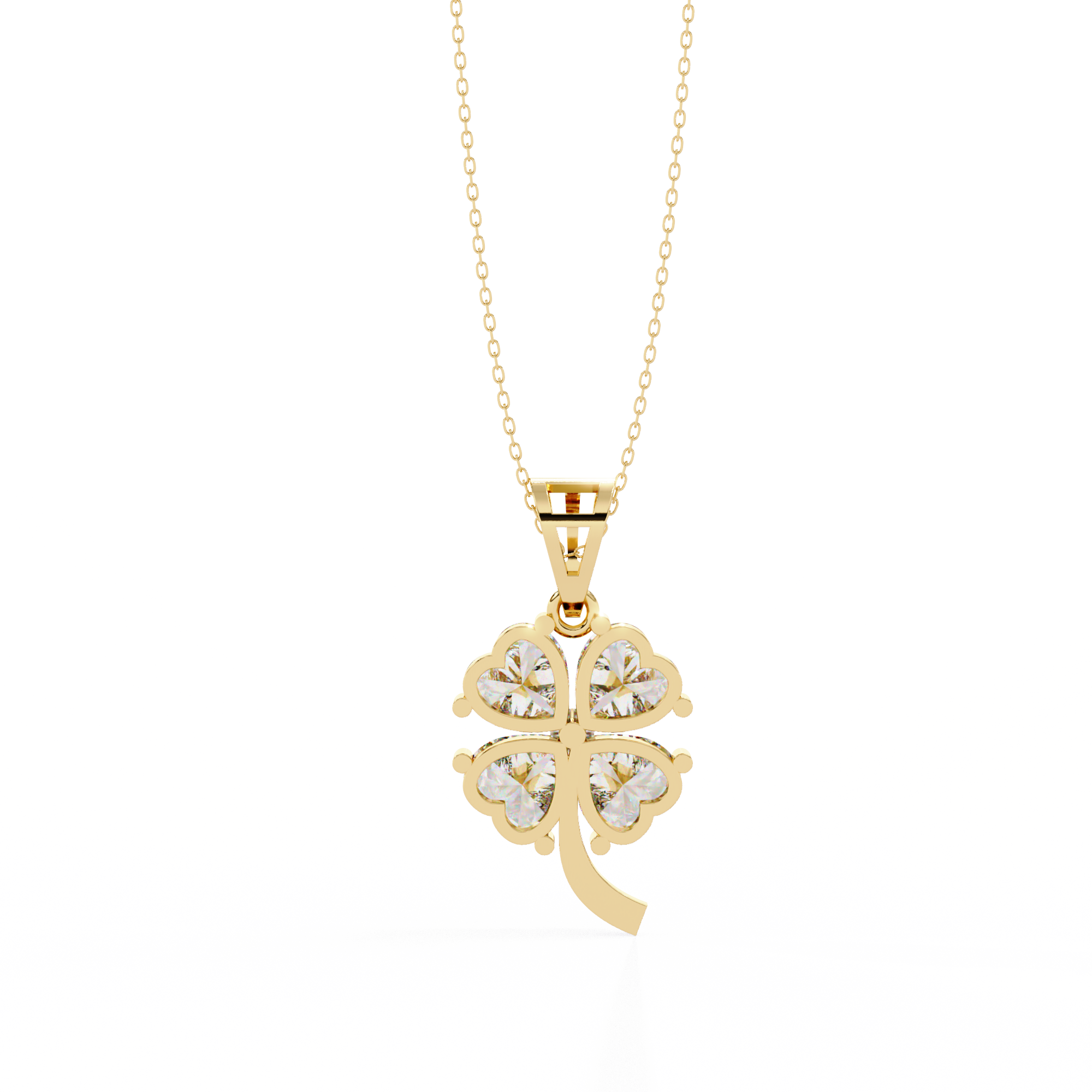 Solitairekart 0.61ct Natural Diamond Clover Radiance Pendant-HI Color, VS-SI Clarity