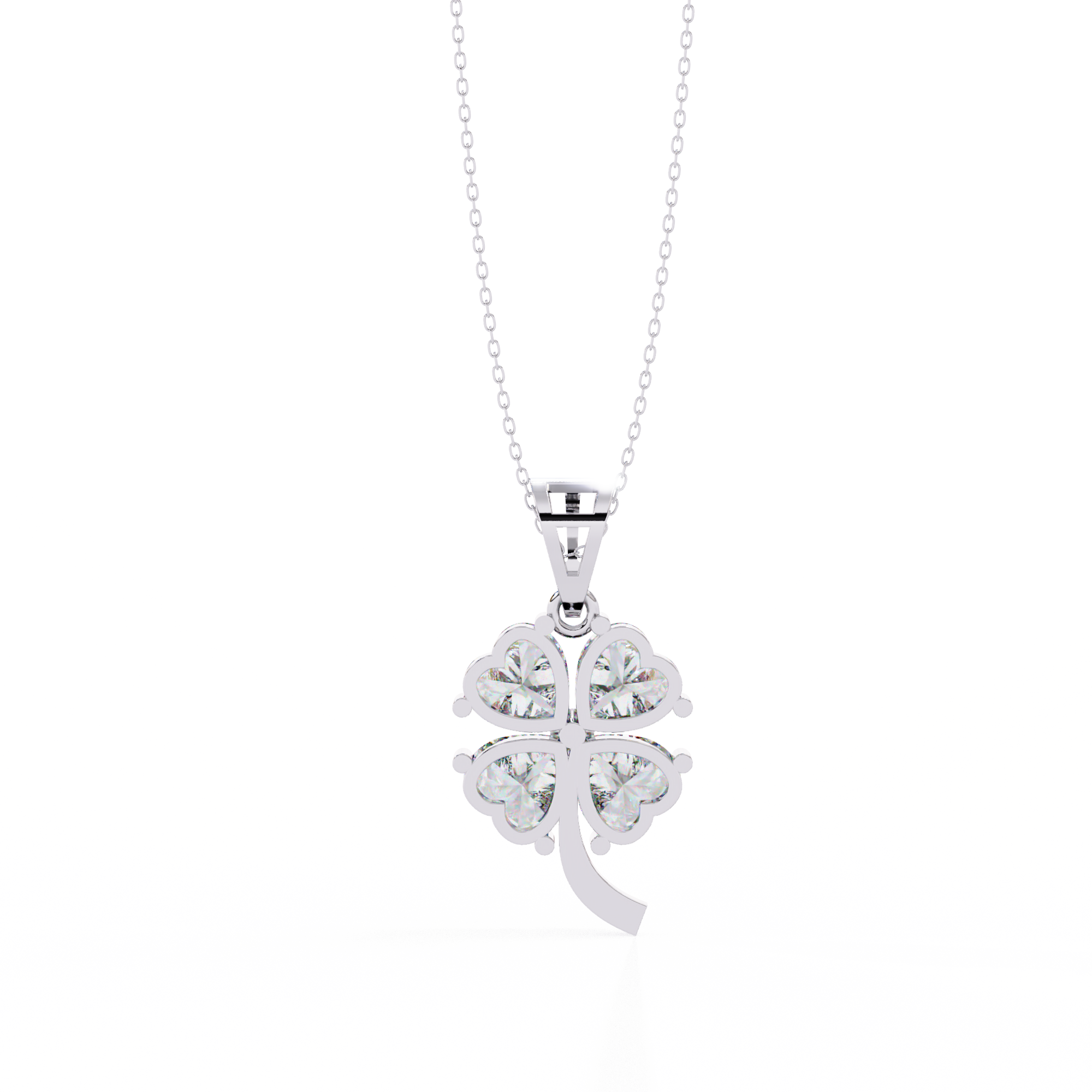 Solitairekart 0.61ct Natural Diamond Clover Radiance Pendant-HI Color, VS-SI Clarity
