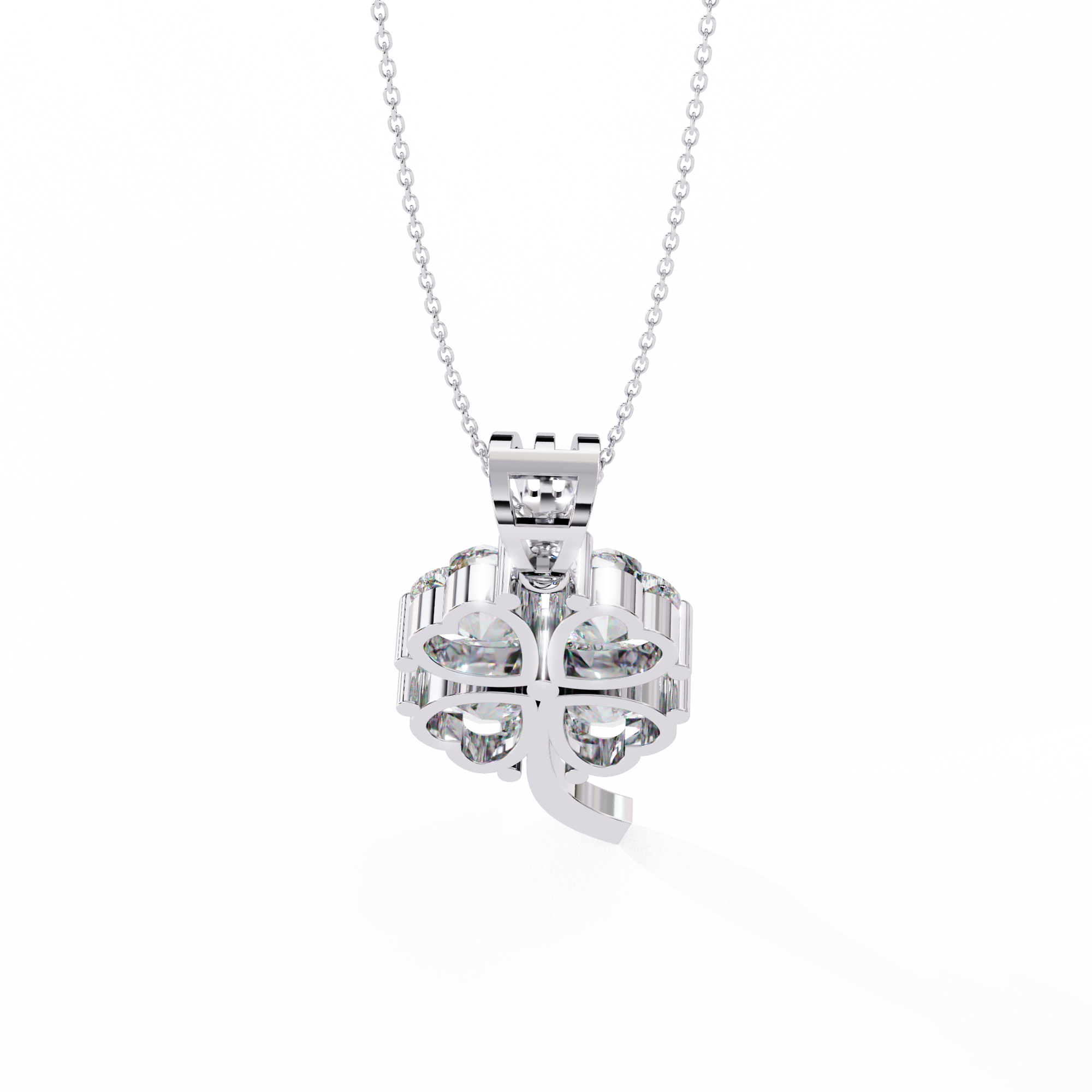 Solitairekart 0.61ct Natural Diamond Clover Radiance Pendant-HI Color, VS-SI Clarity