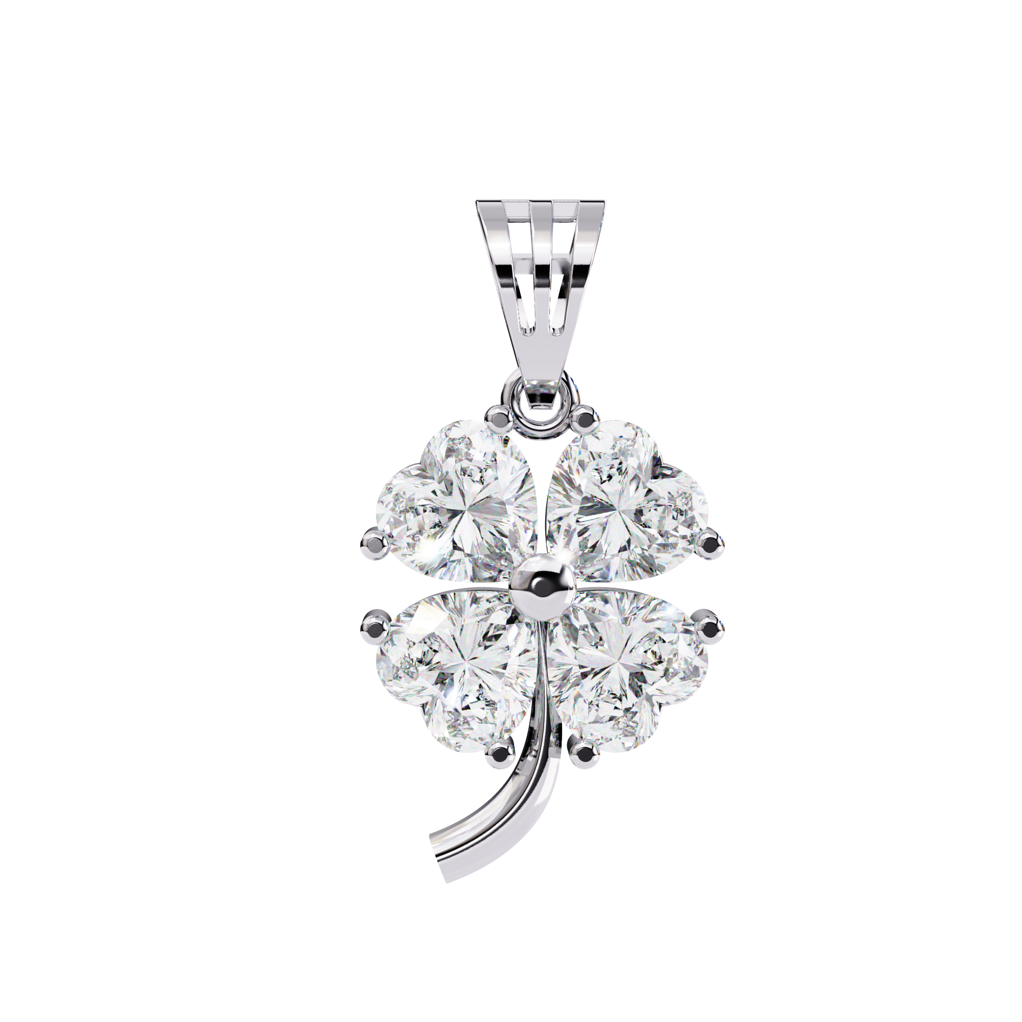 Solitairekart 0.61ct Natural Diamond Clover Radiance Pendant-HI Color, VS-SI Clarity