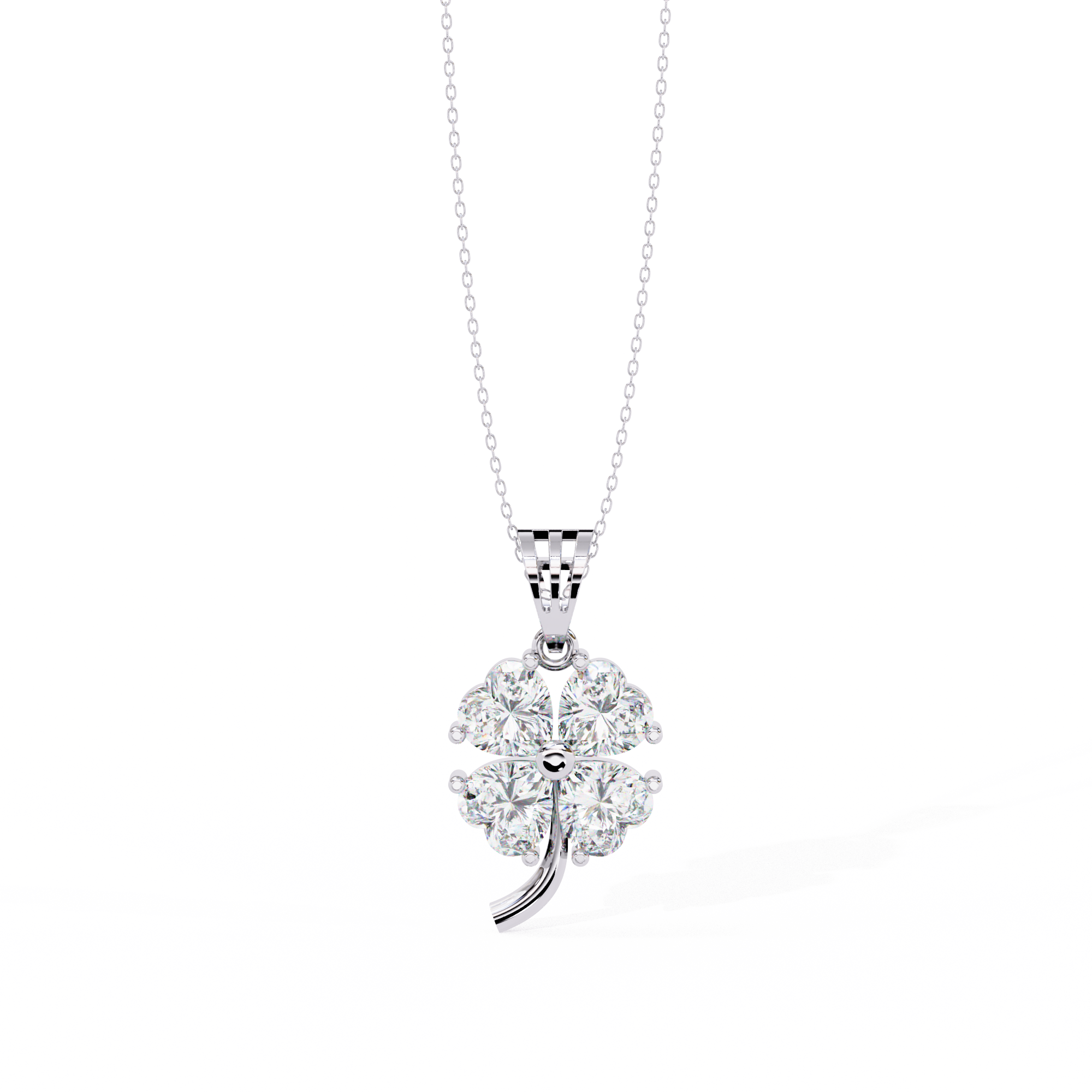 Solitairekart 0.61ct Natural Diamond Clover Radiance Pendant-HI Color, VS-SI Clarity